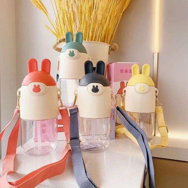 600ML Cute Bunny Cartoon Character Kids Water Bottle.