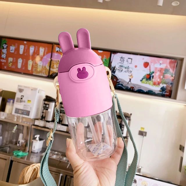 600ML Cute Bunny Cartoon Character Kids Water Bottle.