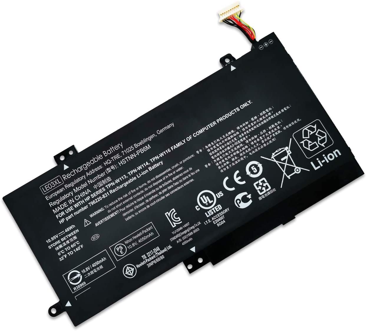 HP BATTERY, Laptop Batteries Laptop Battery LE03XL Compatible with HP Pavilion x360 15-W002NL 13-S003NF M6-W 796356-005