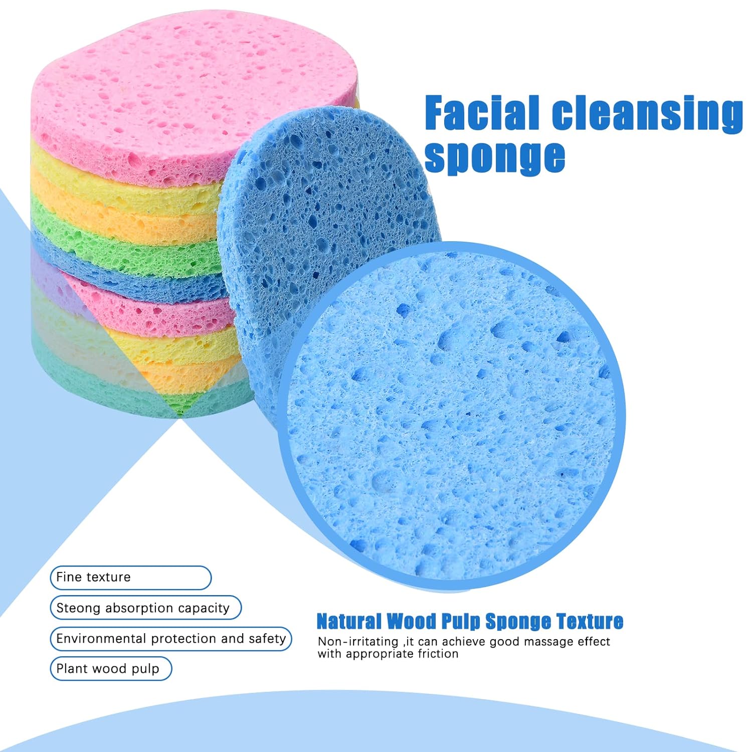 Enhance Your Skincare Routine : Pack of 10 Cleansing Sponges
