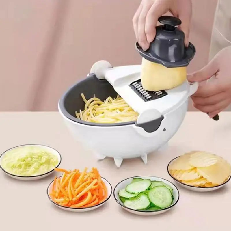 9 in 1 multifunctional magic rotate vegetable slicer.