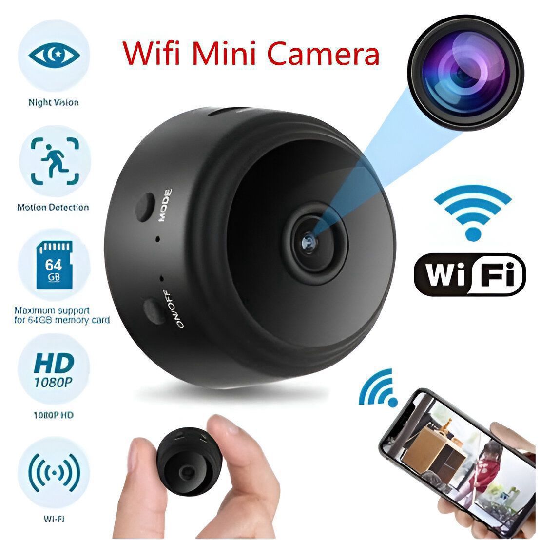 A9 Mini Wireless Magnetic Wifi Camera.