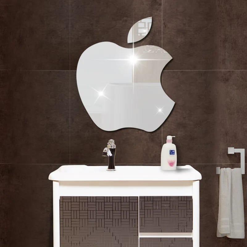 Apple Shape Mirror Wall Sticker.