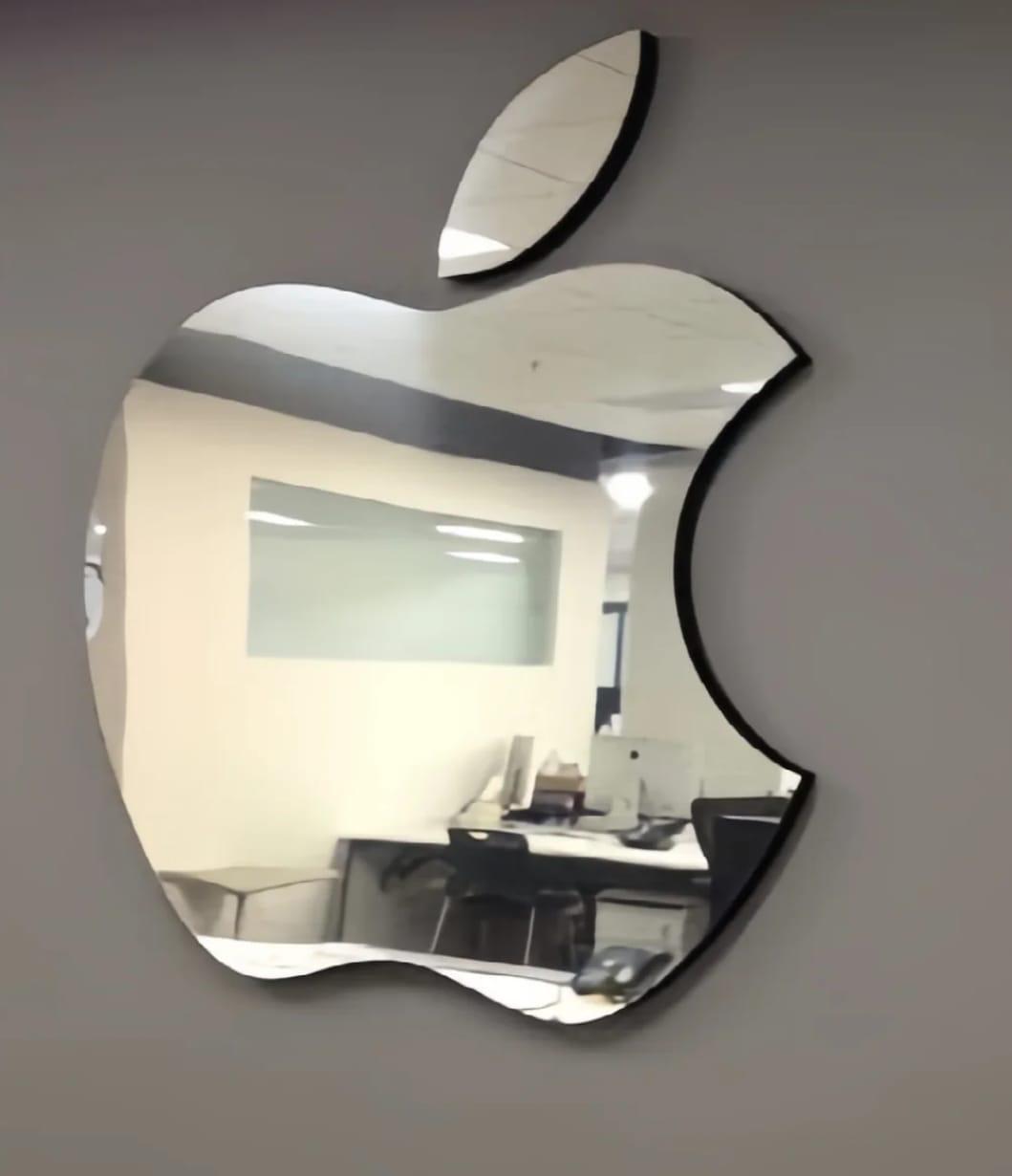 Apple Shape Mirror Wall Sticker.