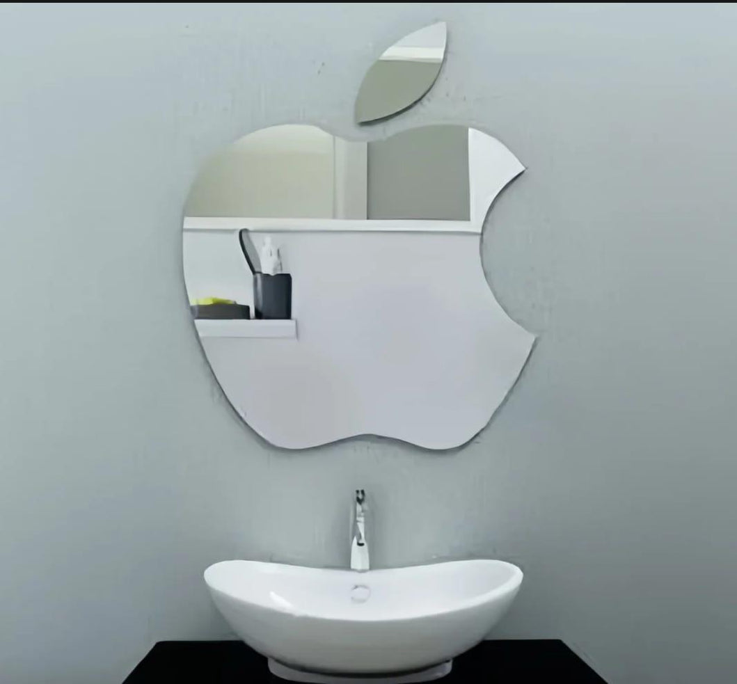 Apple Shape Mirror Wall Sticker.