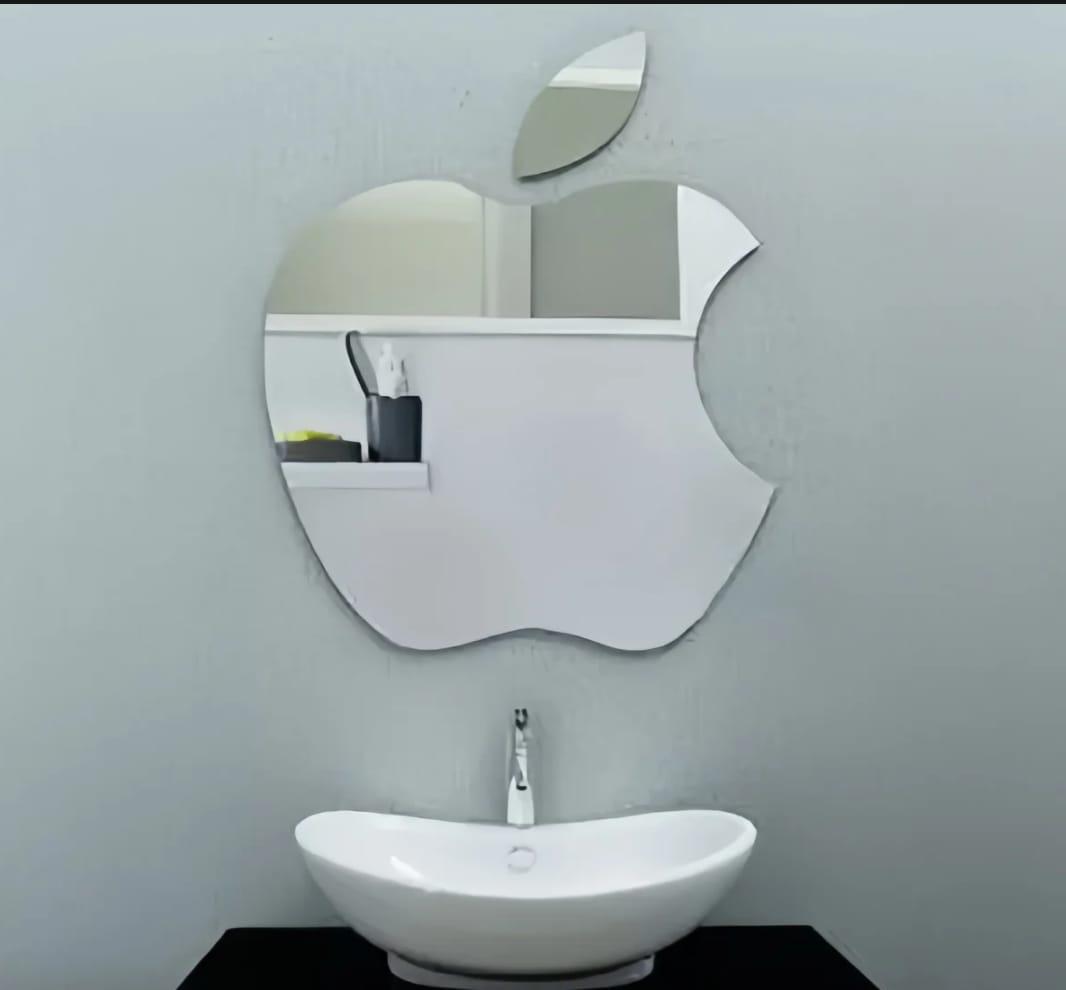 Apple Shape Mirror Wall Sticker.