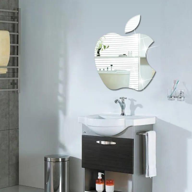 Apple Shape Mirror Wall Sticker.