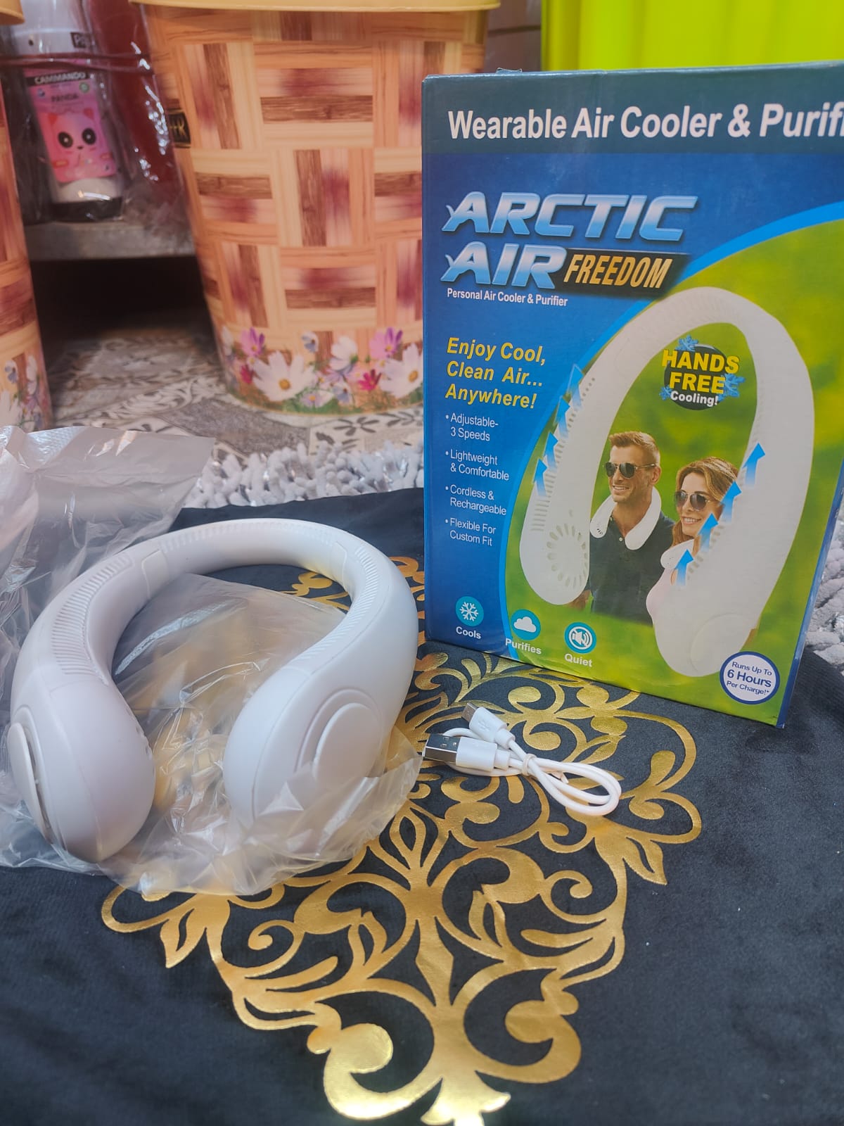 Arctic Air Freedom Portable Personal Air Cooler Arctic  Wearable 3-Speed Neck Cooler.