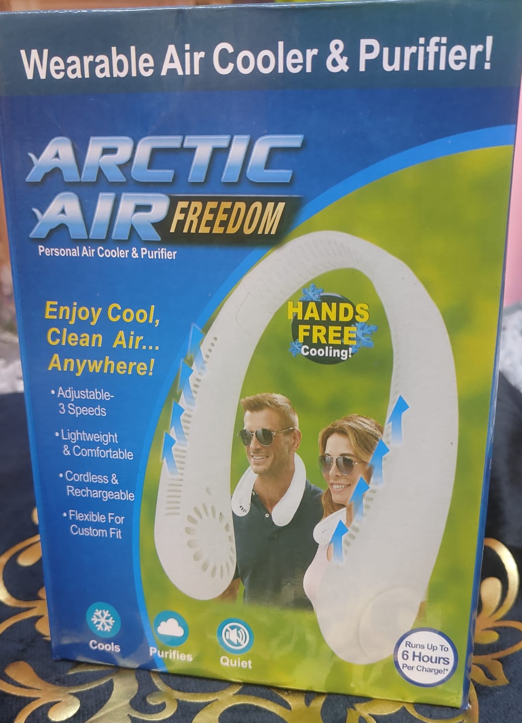 Arctic Air Freedom Portable Personal Air Cooler Arctic  Wearable 3-Speed Neck Cooler.