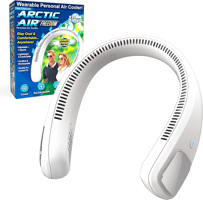 Arctic Air Freedom Portable Personal Air Cooler Arctic  Wearable 3-Speed Neck Cooler.