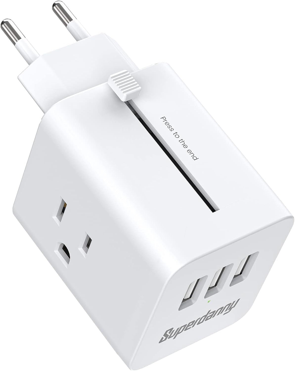 Branded 6 in 1 Adaptor with 3 Power Sockets and 3 USB Jacks (White only)