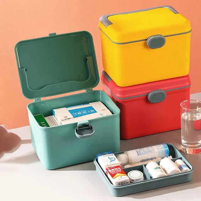 Comfort General Box Emergency Medicine Box, Medical. Family Kit Double Layers Organizer.