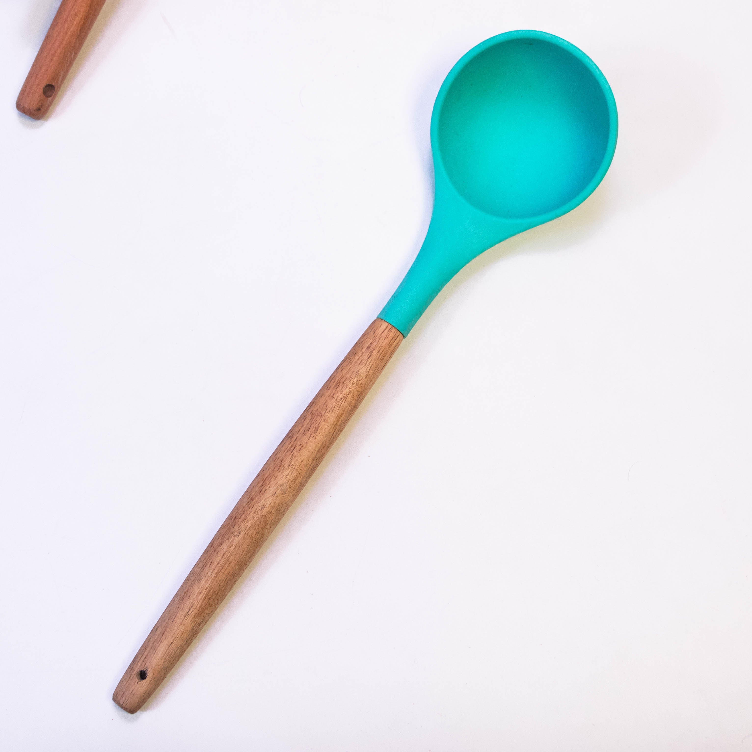 Wood Handle Cooking Spoon with Silicone Top