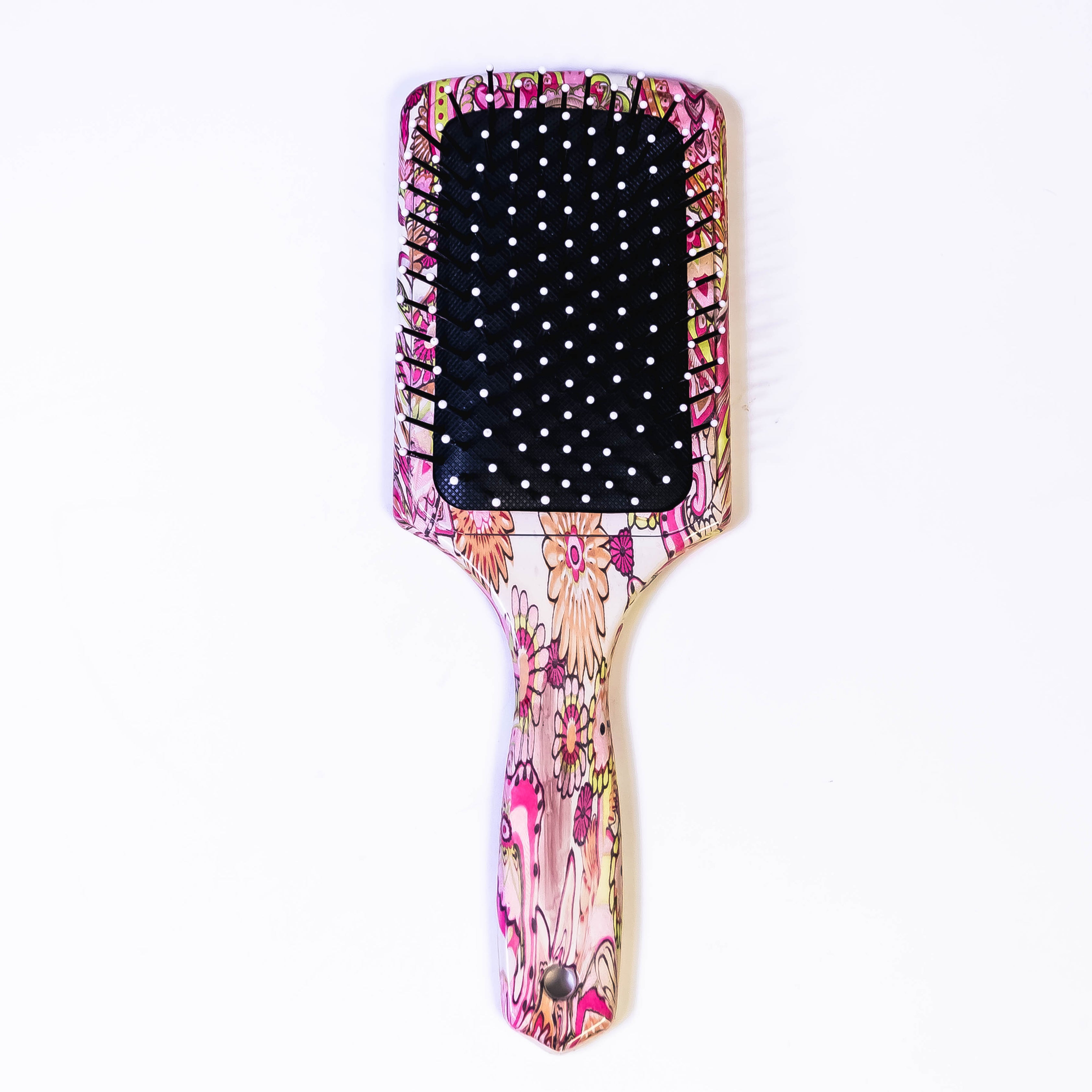Hair Brush with Paisley Flower and Butterfly Design: A Stylish and Gentle Hair Care Companion