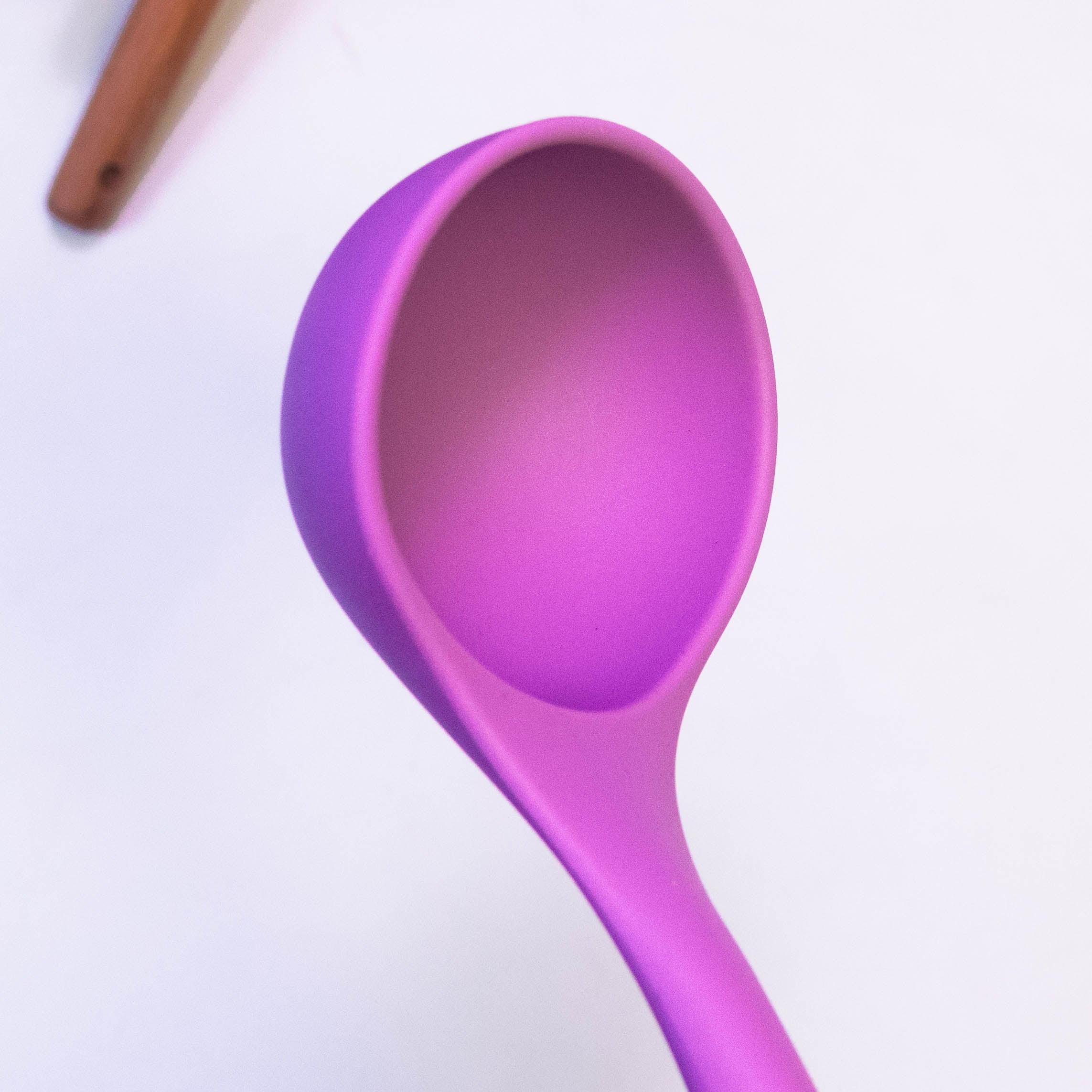 Wood Handle Cooking Spoon with Silicone Top