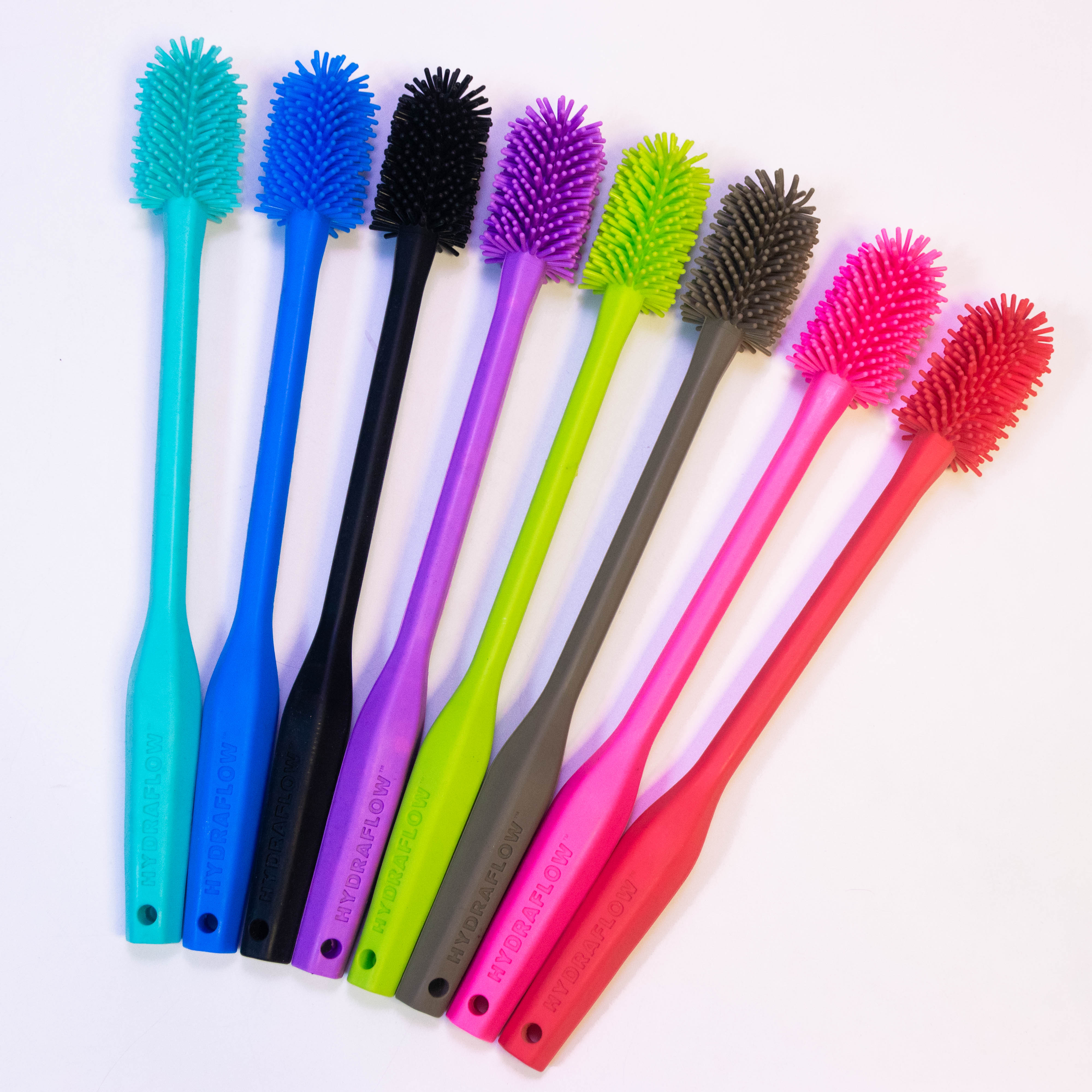 Bottle Cleaning Brush Long Handle Silicone Brush Cleaning Tool (Multi Color)