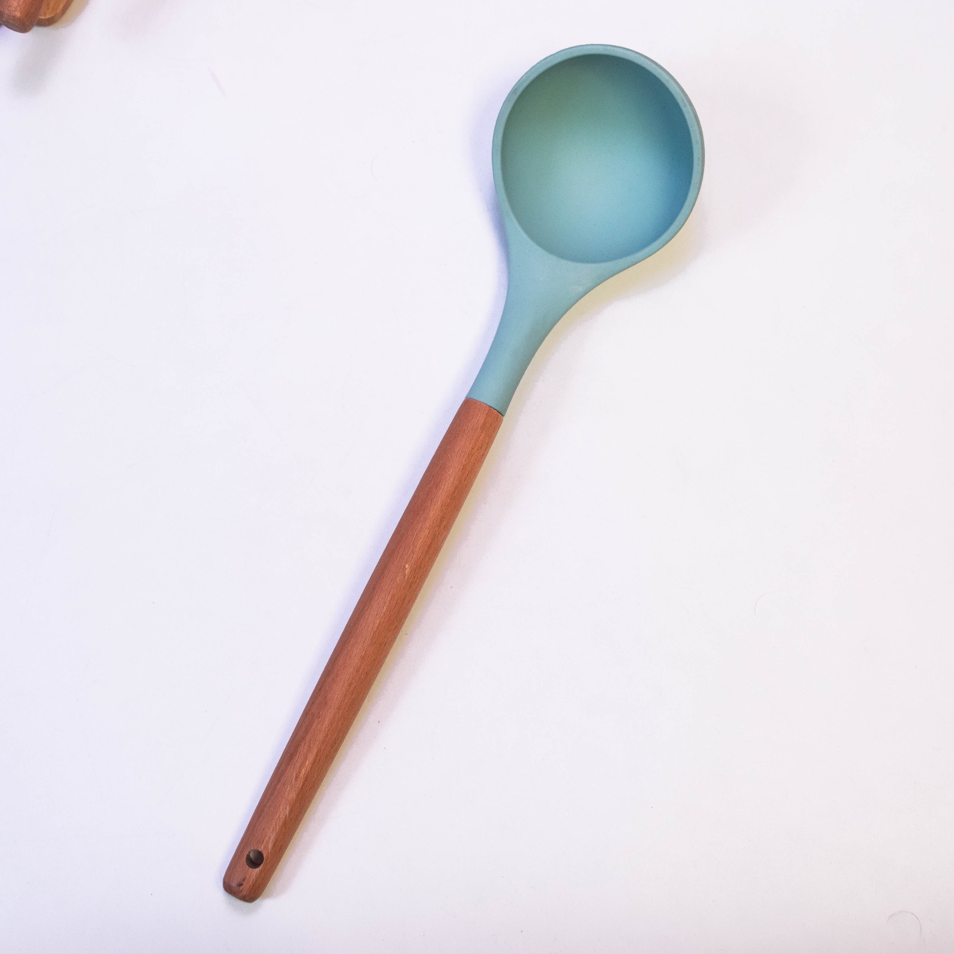 Wood Handle Cooking Spoon with Silicone Top