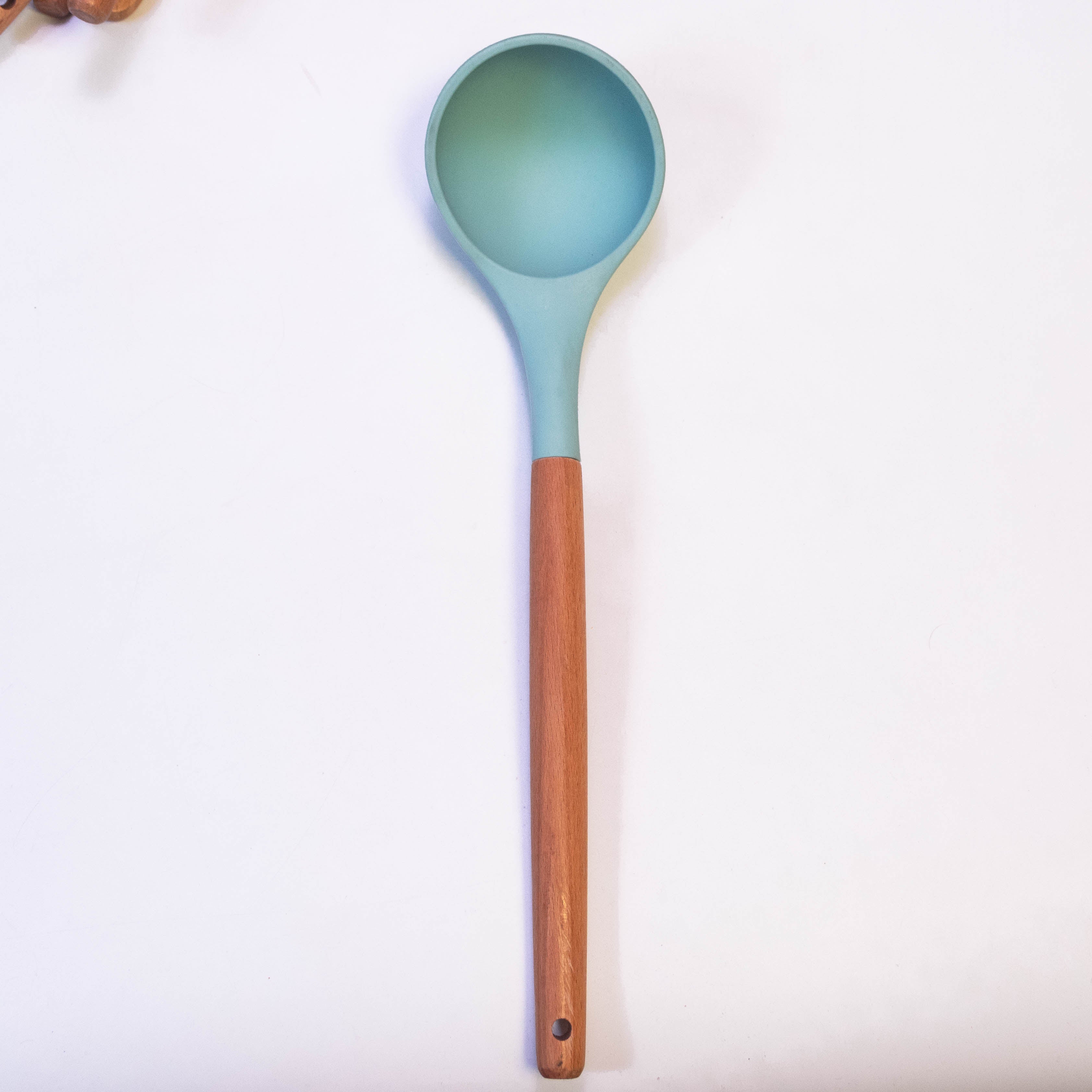 Wood Handle Cooking Spoon with Silicone Top