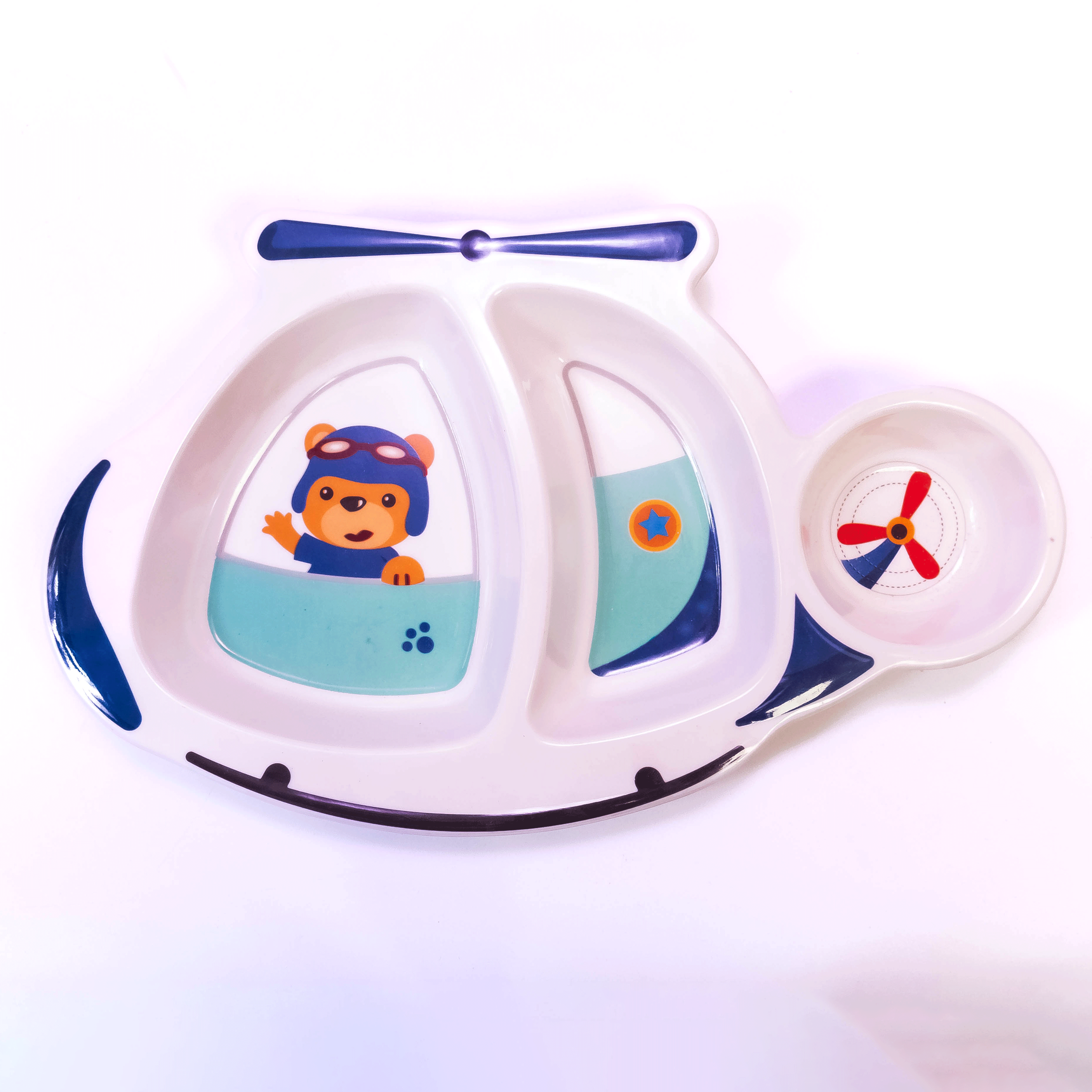 Mealtime Excitement with Helicopter-Shaped Cartoon Dining Plates
