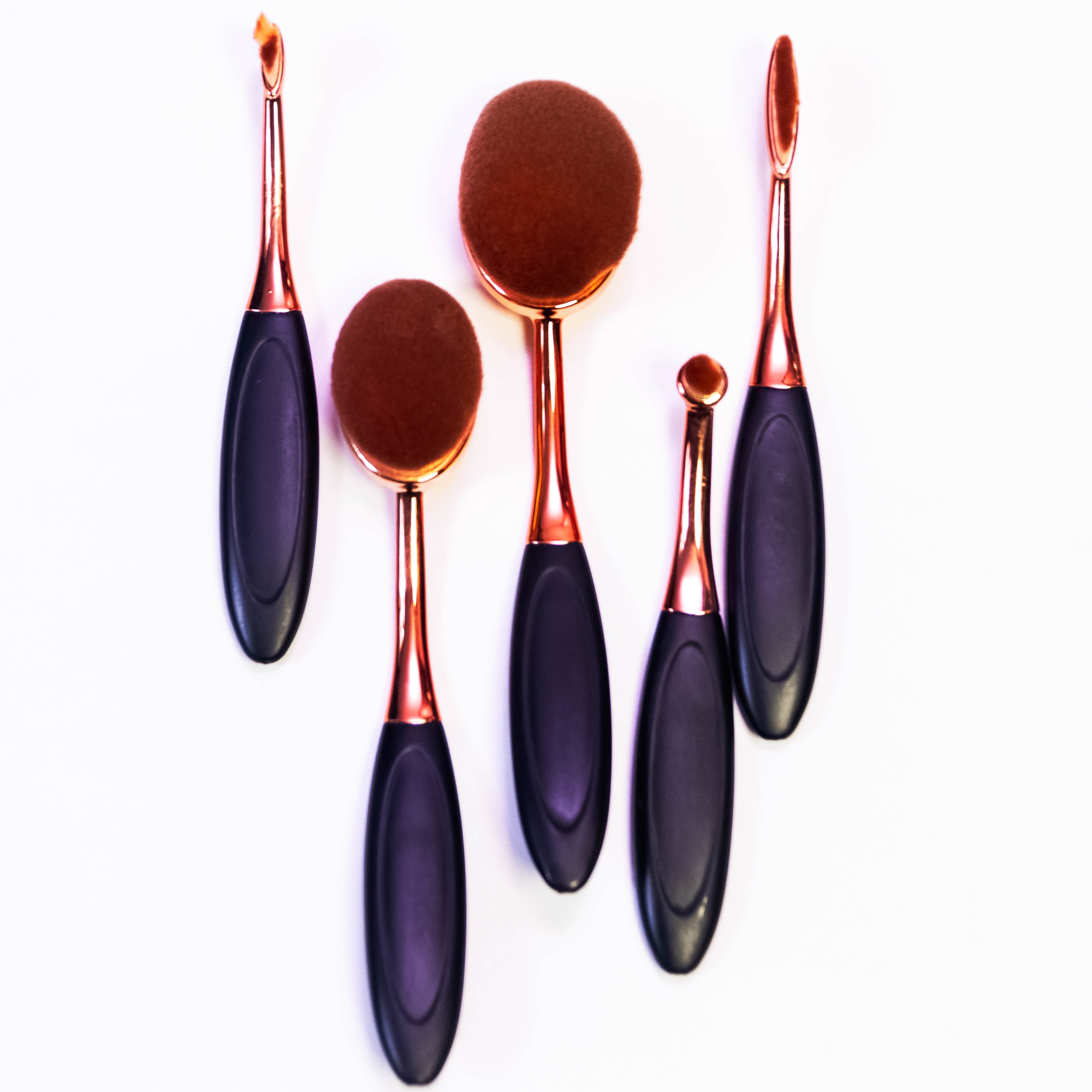 5 Pcs Oval Face Toothbrush Makeup Brushes Set