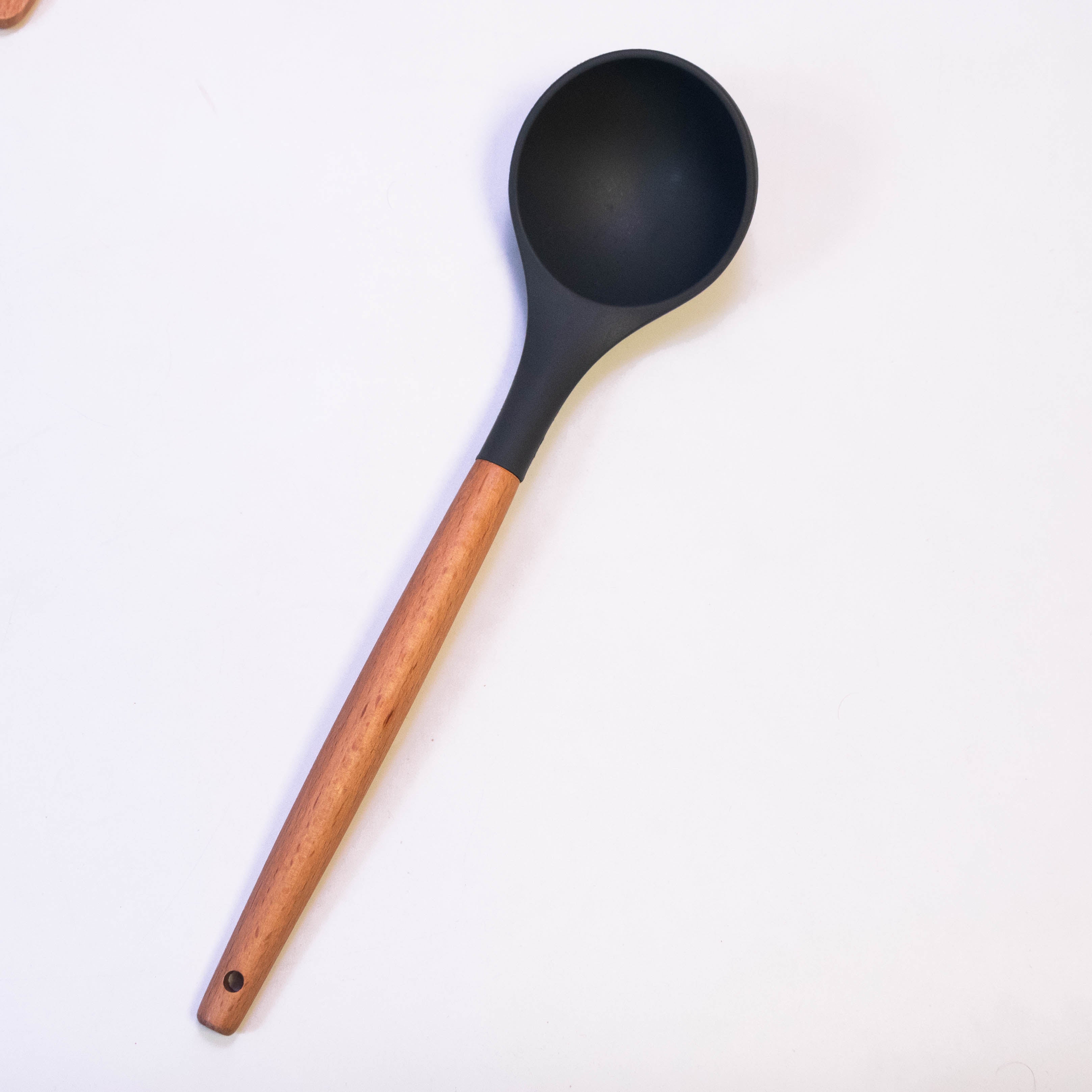 Wood Handle Cooking Spoon with Silicone Top