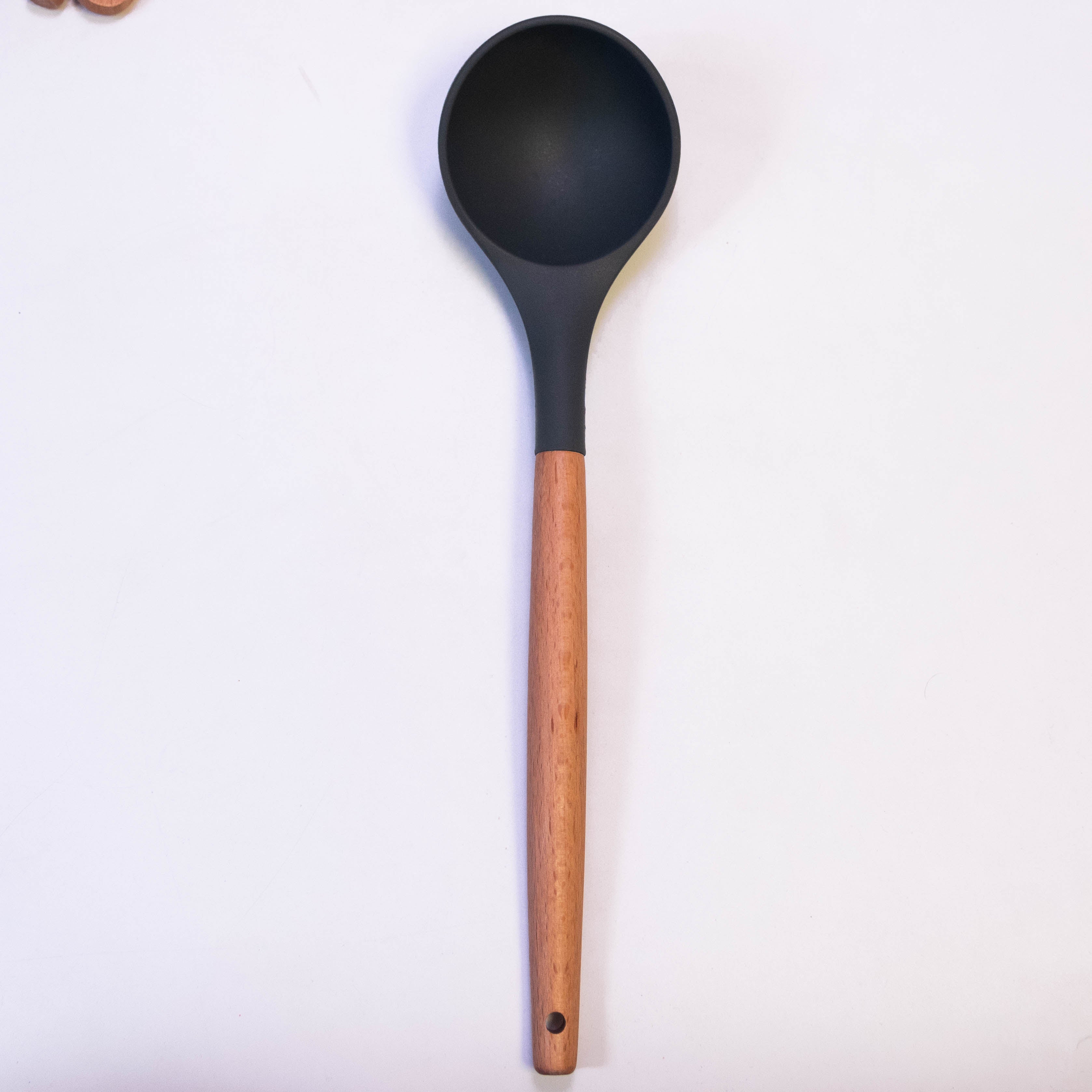 Wood Handle Cooking Spoon with Silicone Top