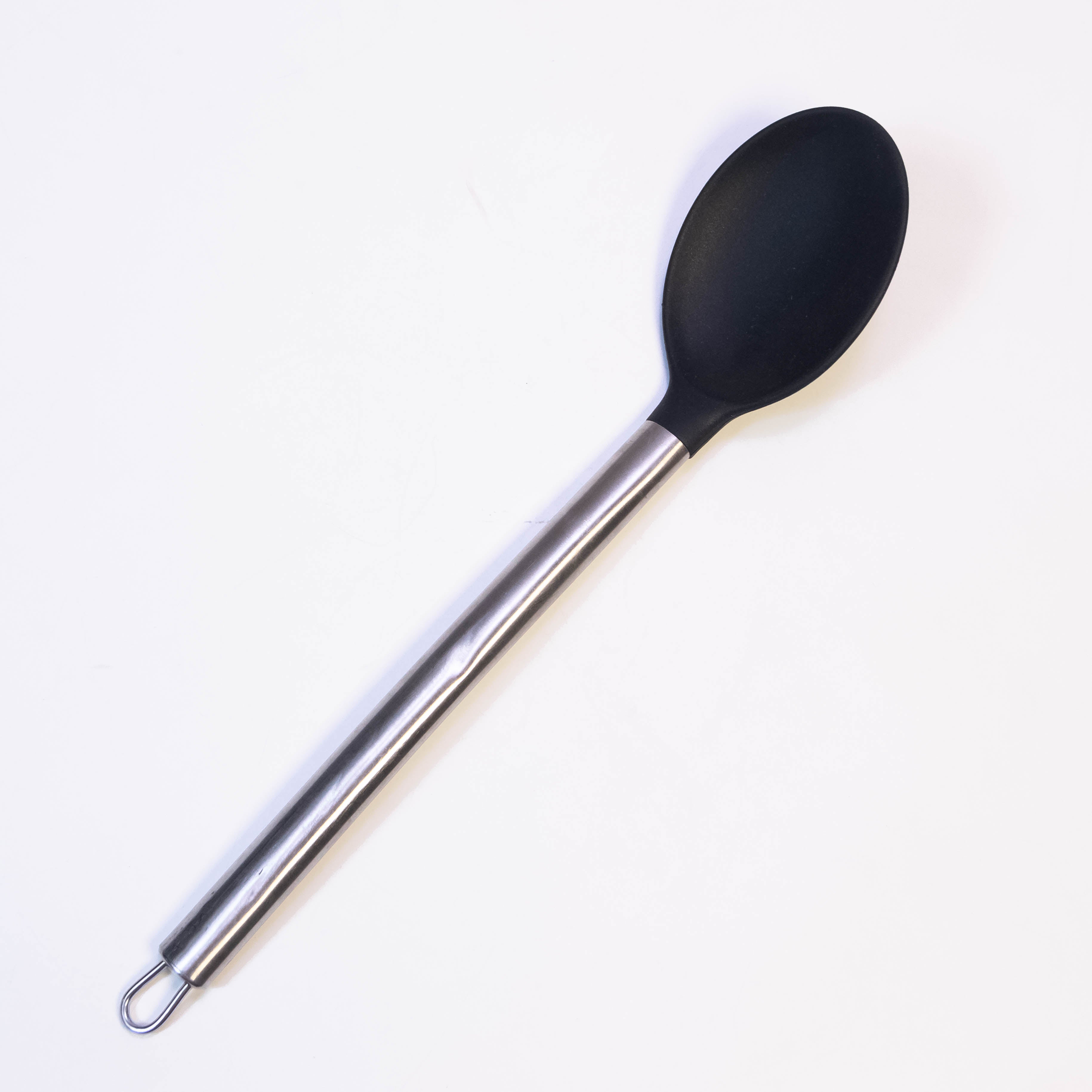 Silicone Solid Spoon with Stainless Steel Handle