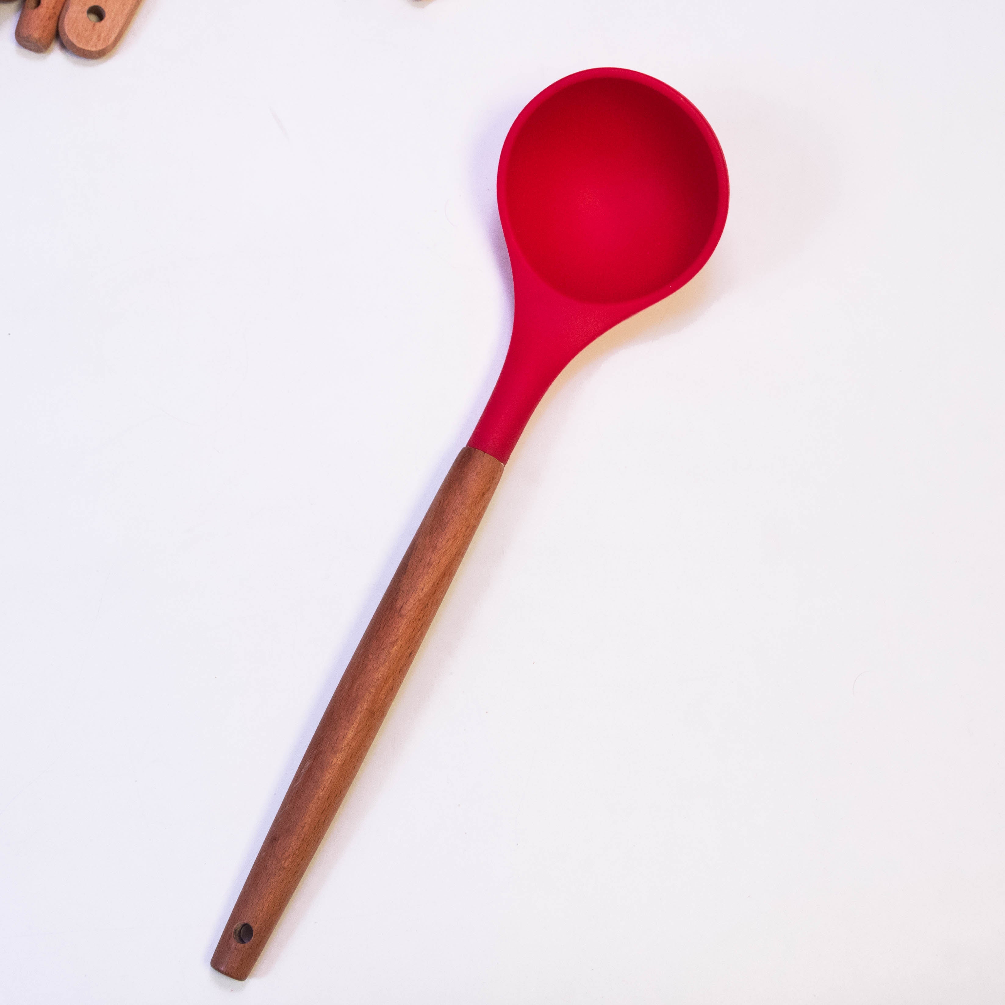 Wood Handle Cooking Spoon with Silicone Top