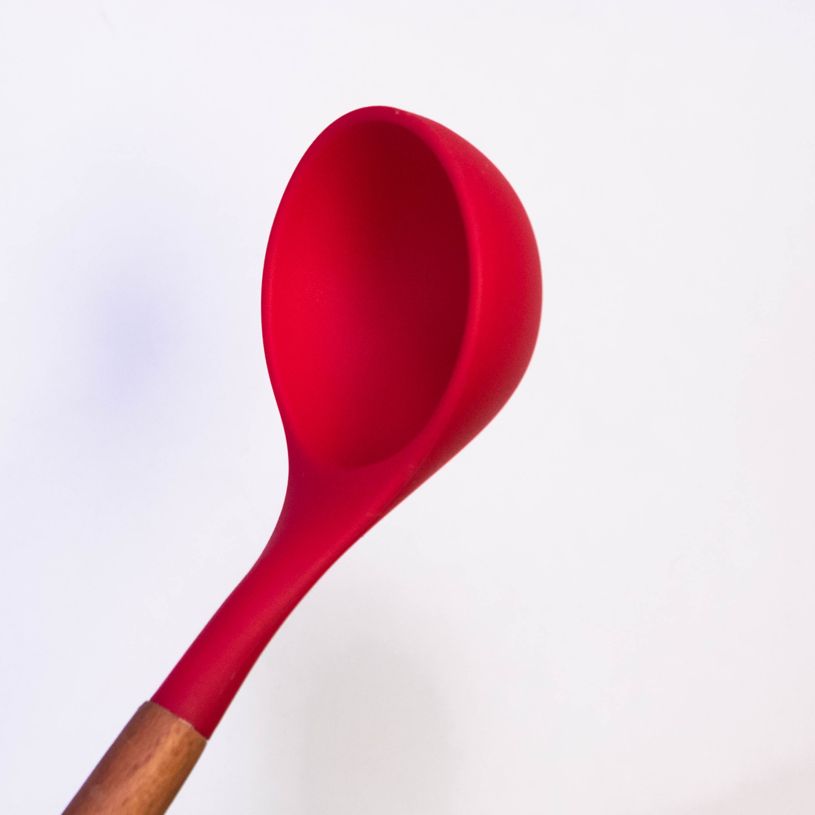 Wood Handle Cooking Spoon with Silicone Top