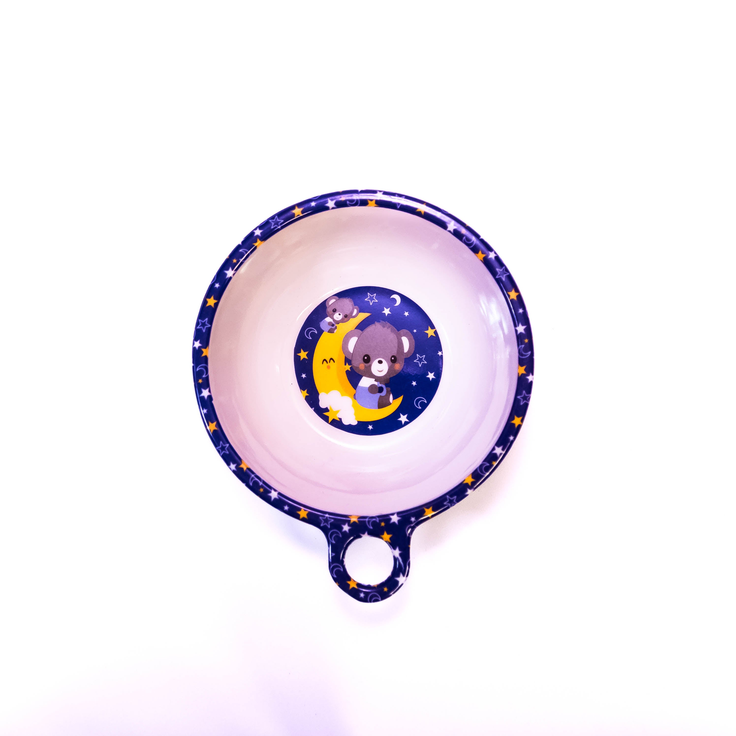 Circle-Shaped Cartoon Children's Food Bowl with Handle