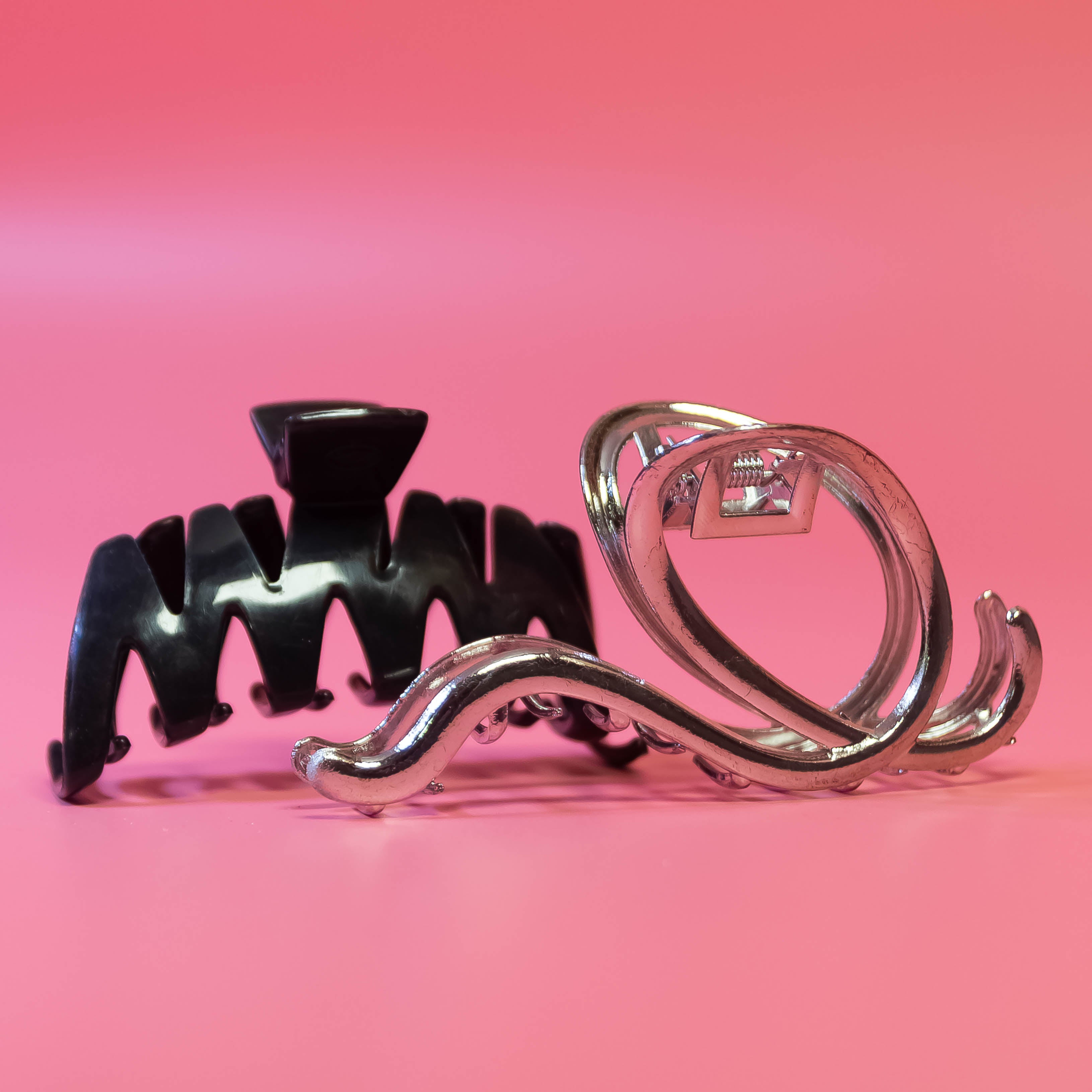 Elevate Your Hair Elegance with Our Black Tone and Silver Tone Hair Claw Clips