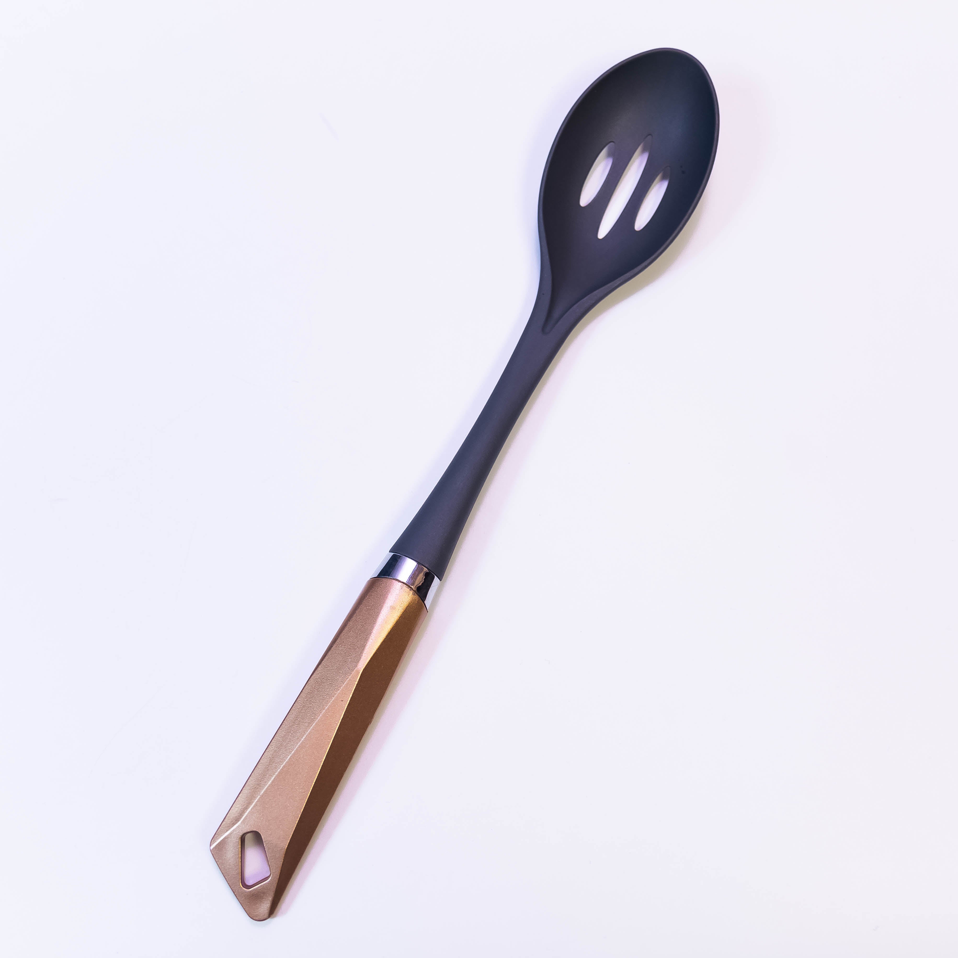 Versatile Slotted Spoon with Nylon Heads and Hanging Loops