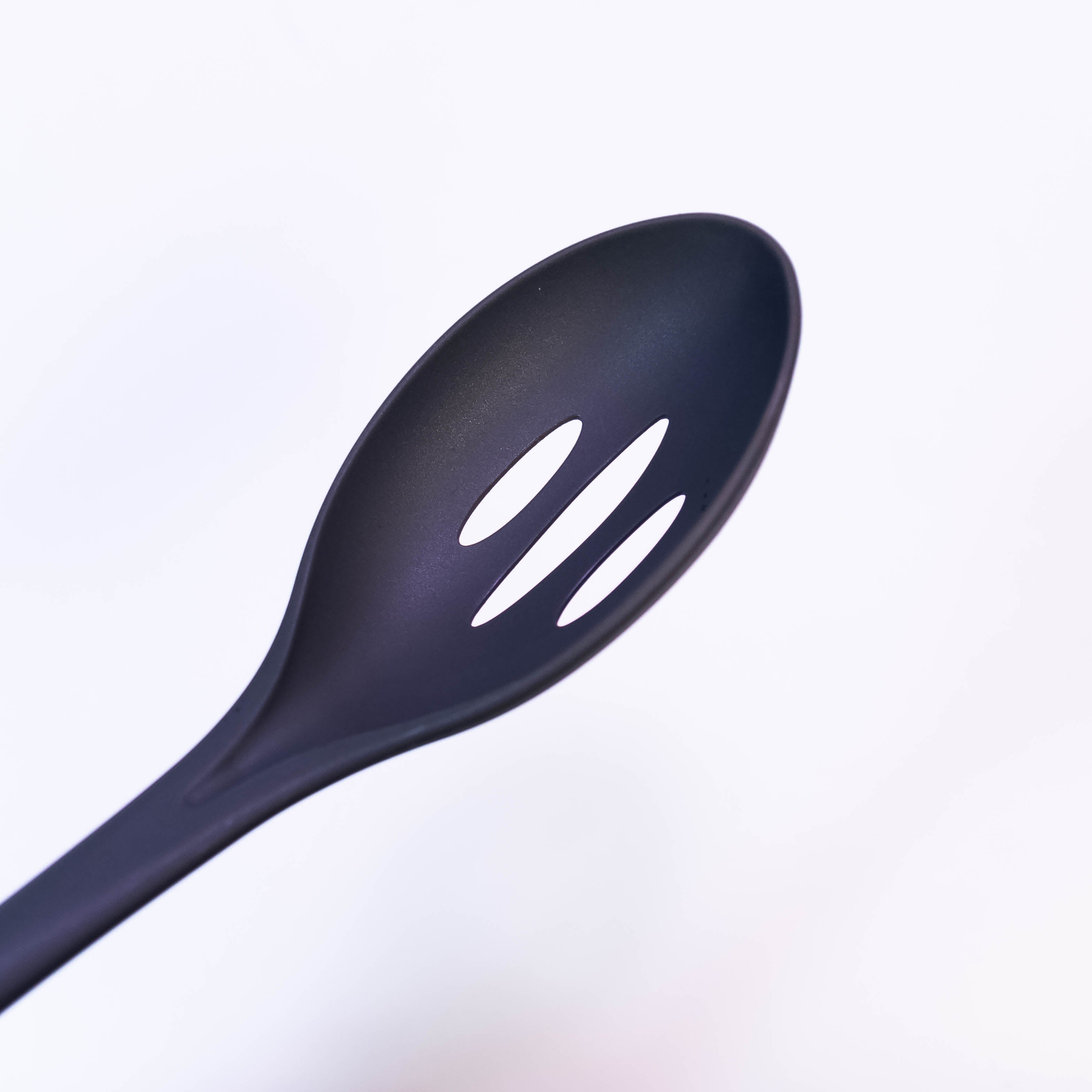 Versatile Slotted Spoon with Nylon Heads and Hanging Loops