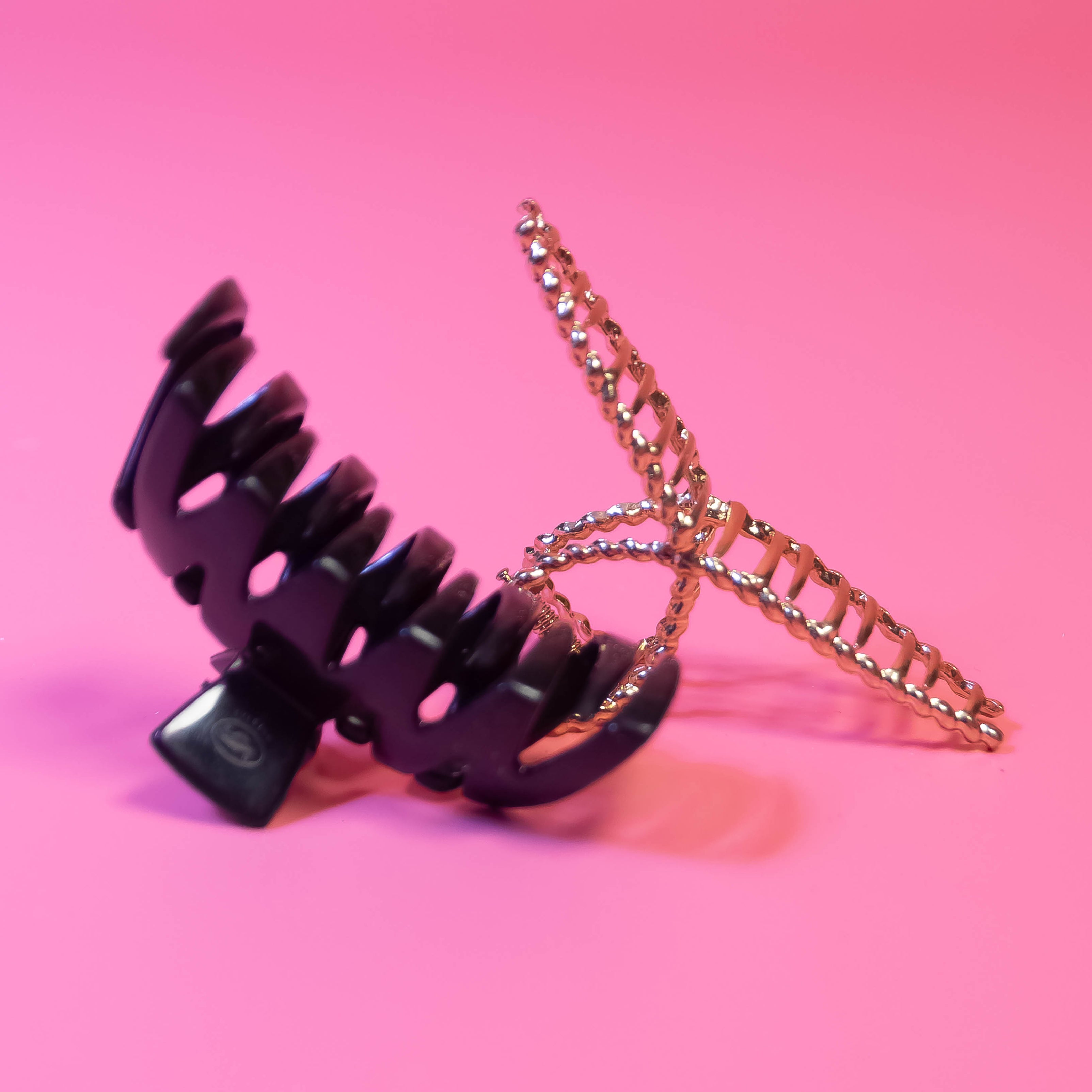 Elevate Your Hair Elegance with Our Black Tone and Golden Tone Hair Claw Clips