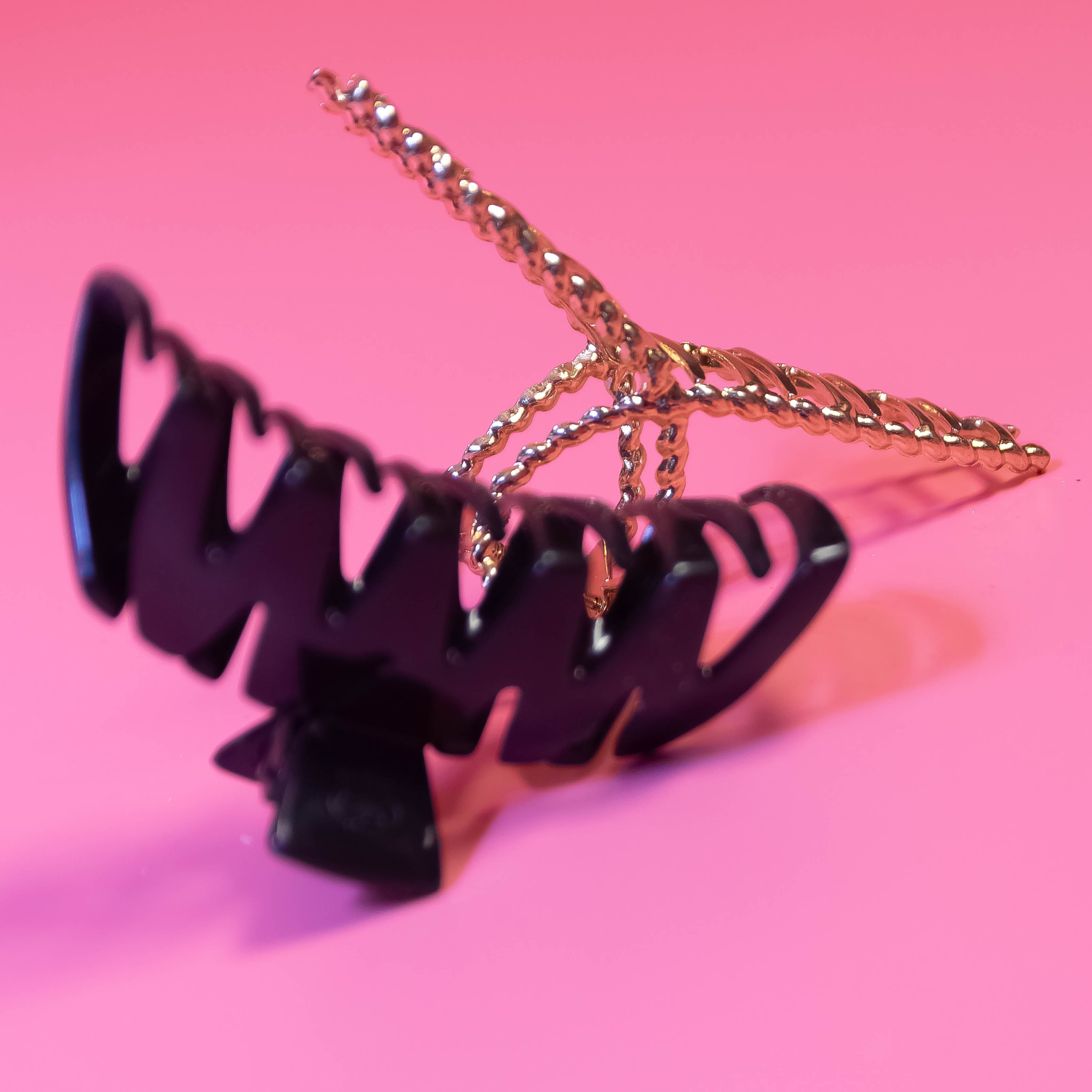 Elevate Your Hair Elegance with Our Black Tone and Golden Tone Hair Claw Clips