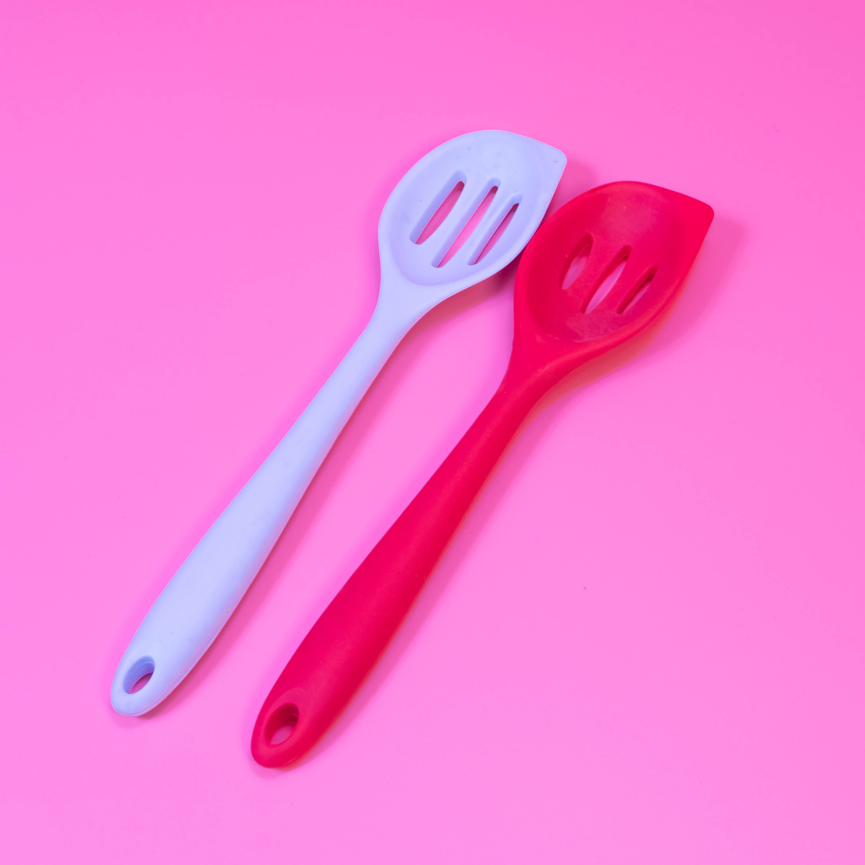 Elegant Culinary Tool: Hollow Carved Design Silicone Slotted Spoon