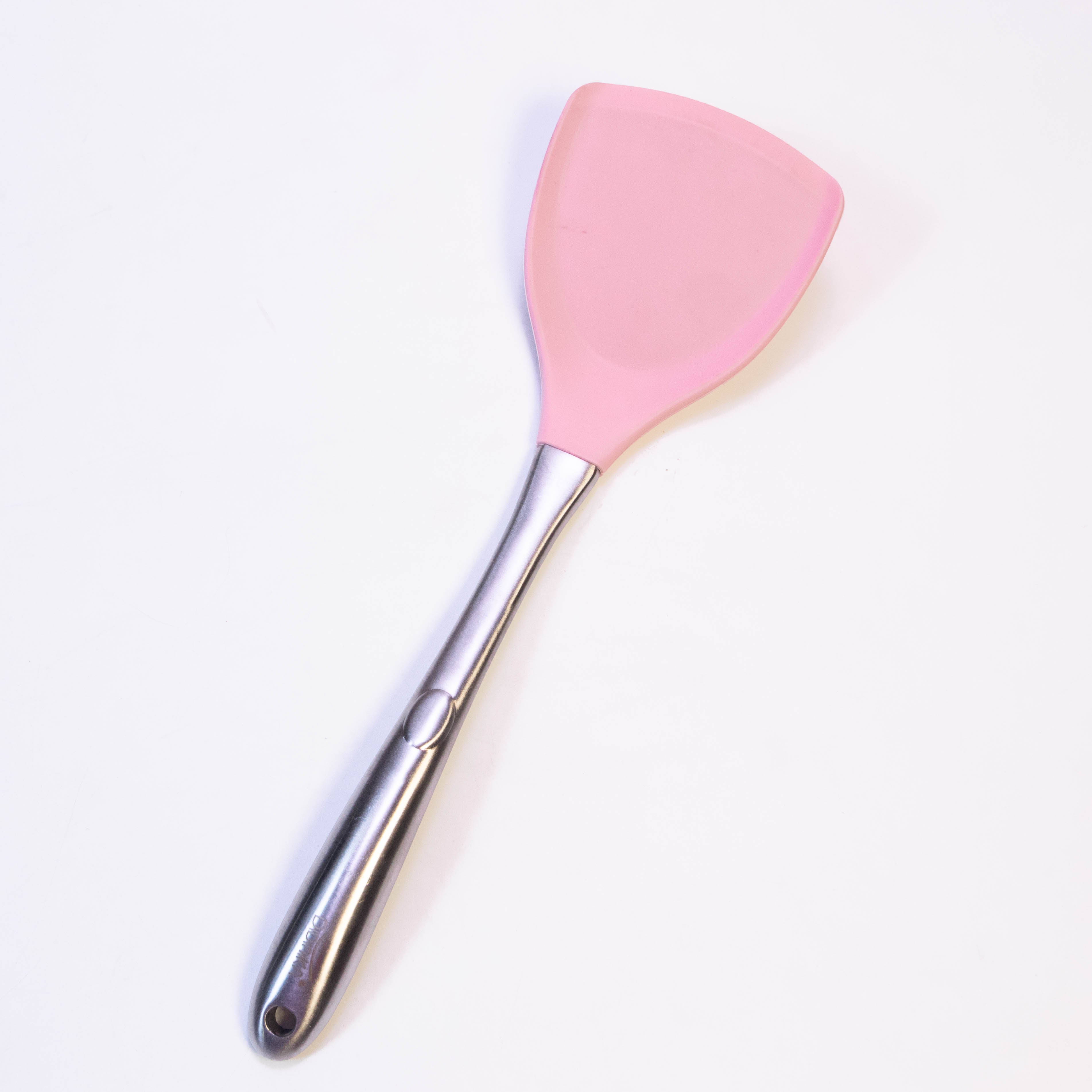 Household Silicone Spatula with Stainless Steel Handle - Pink