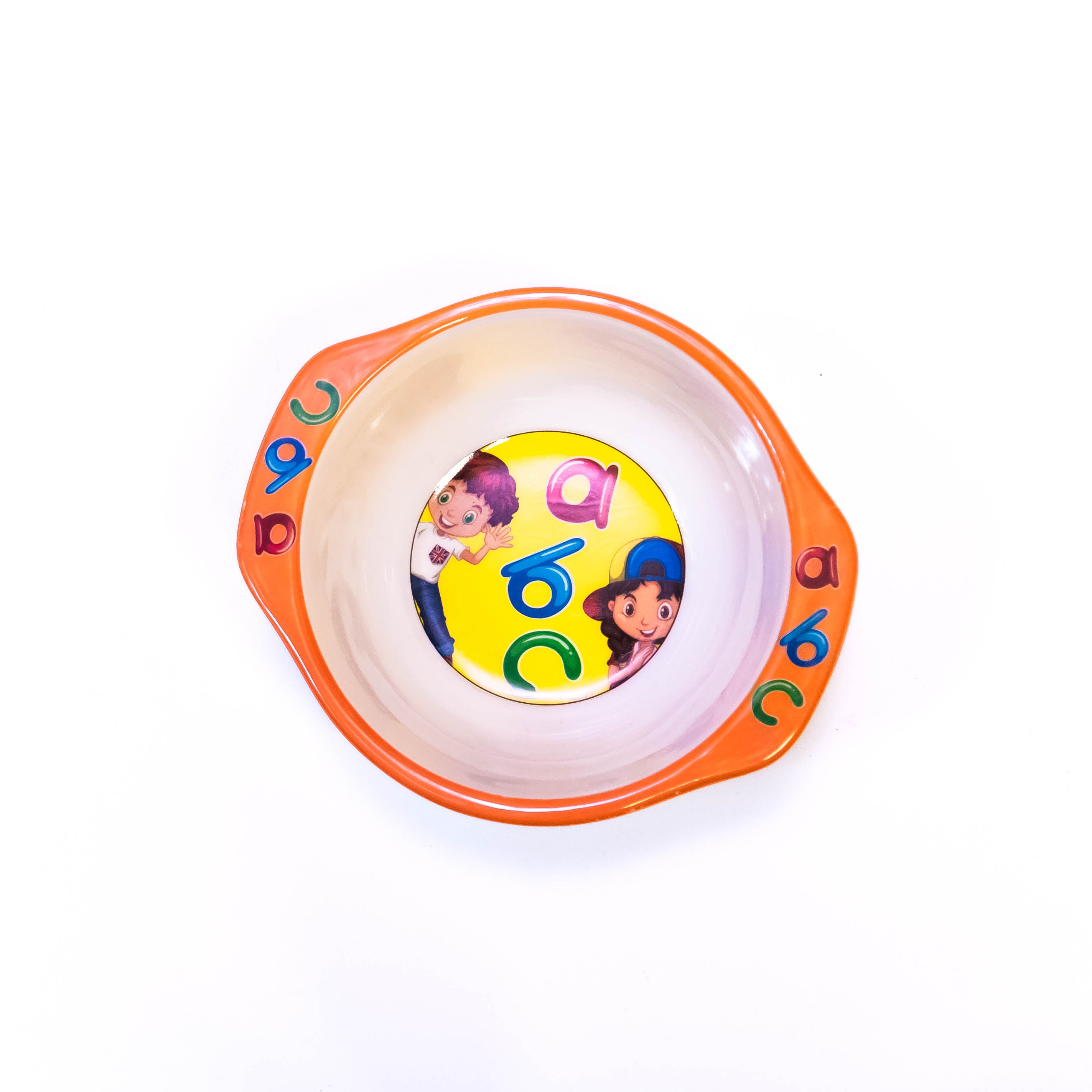 Circle Shape with Yellow Handle - Cartoon Children's Food Bowl