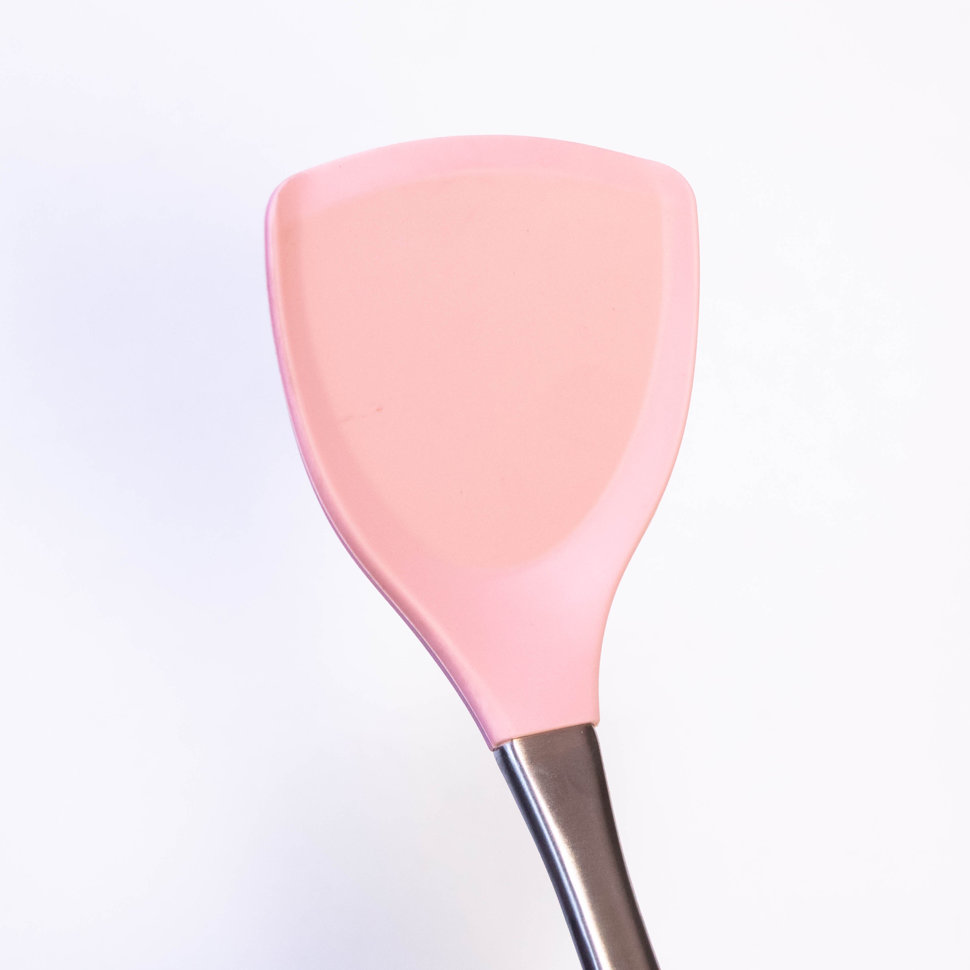 Household Silicone Spatula with Stainless Steel Handle - Pink