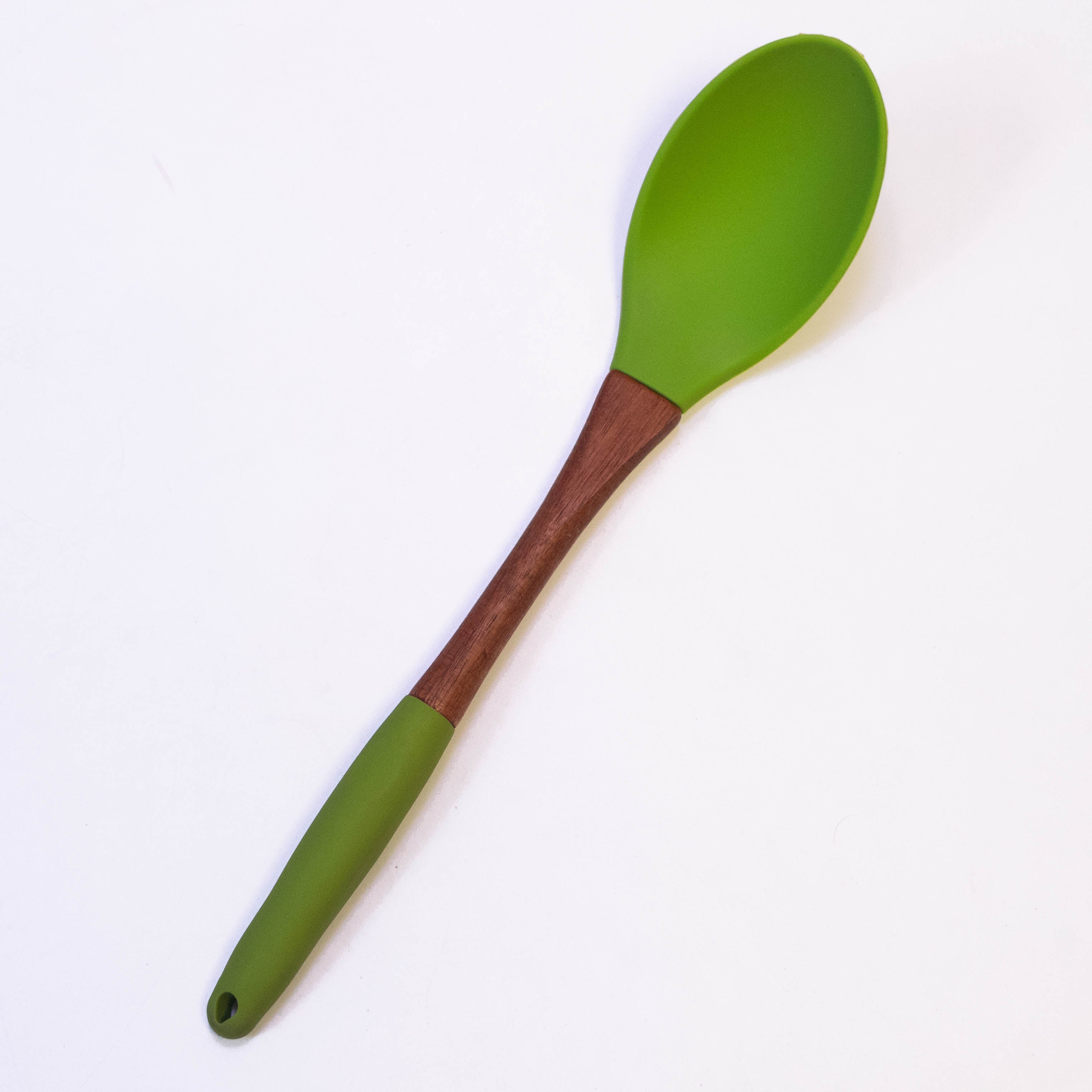 Amity Silicone Curved Spoon with Wooden Handle - 32.5x6.5x6.8 cm
