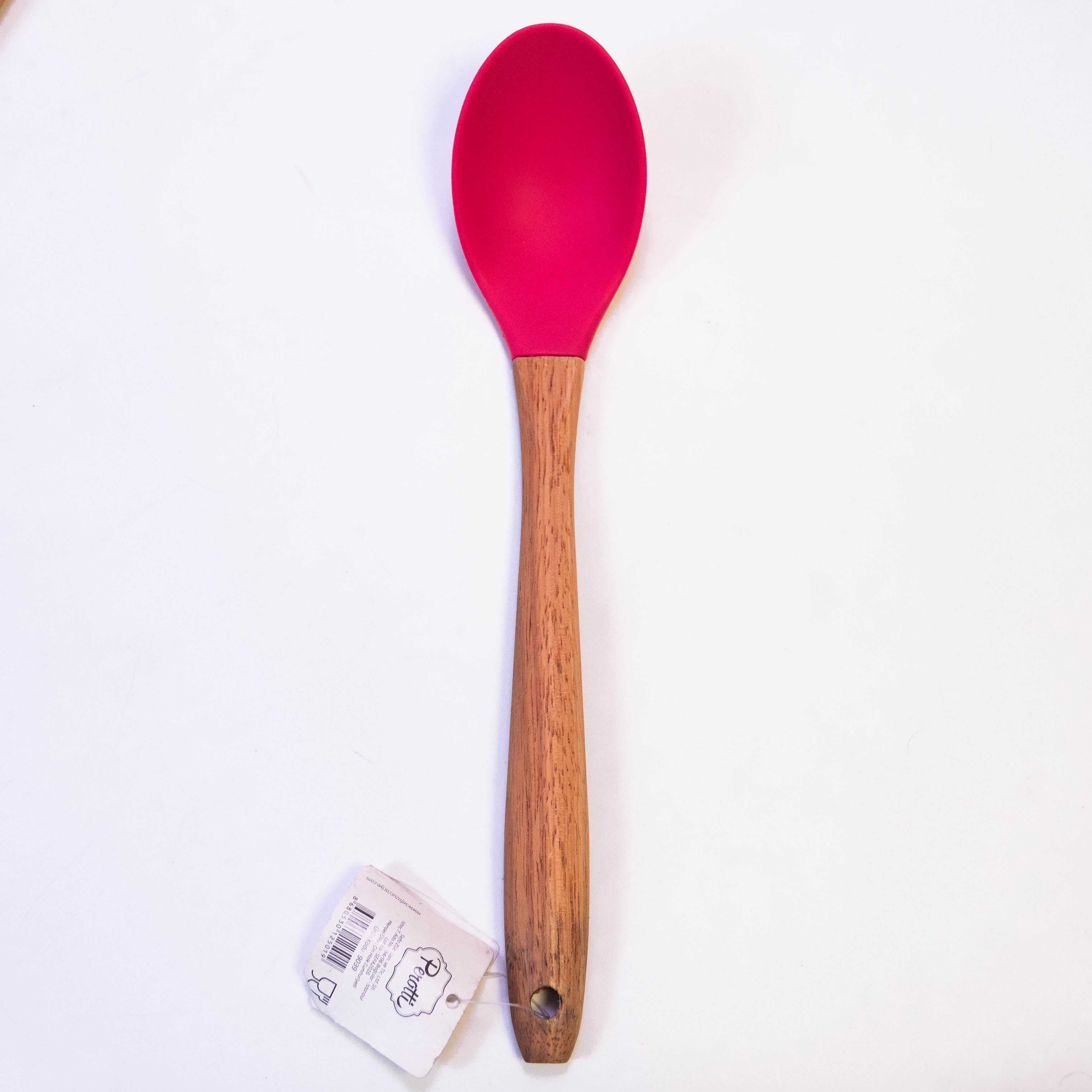 Silicone Wooden Long Handle Nonstick Silicone Cooking Spoon