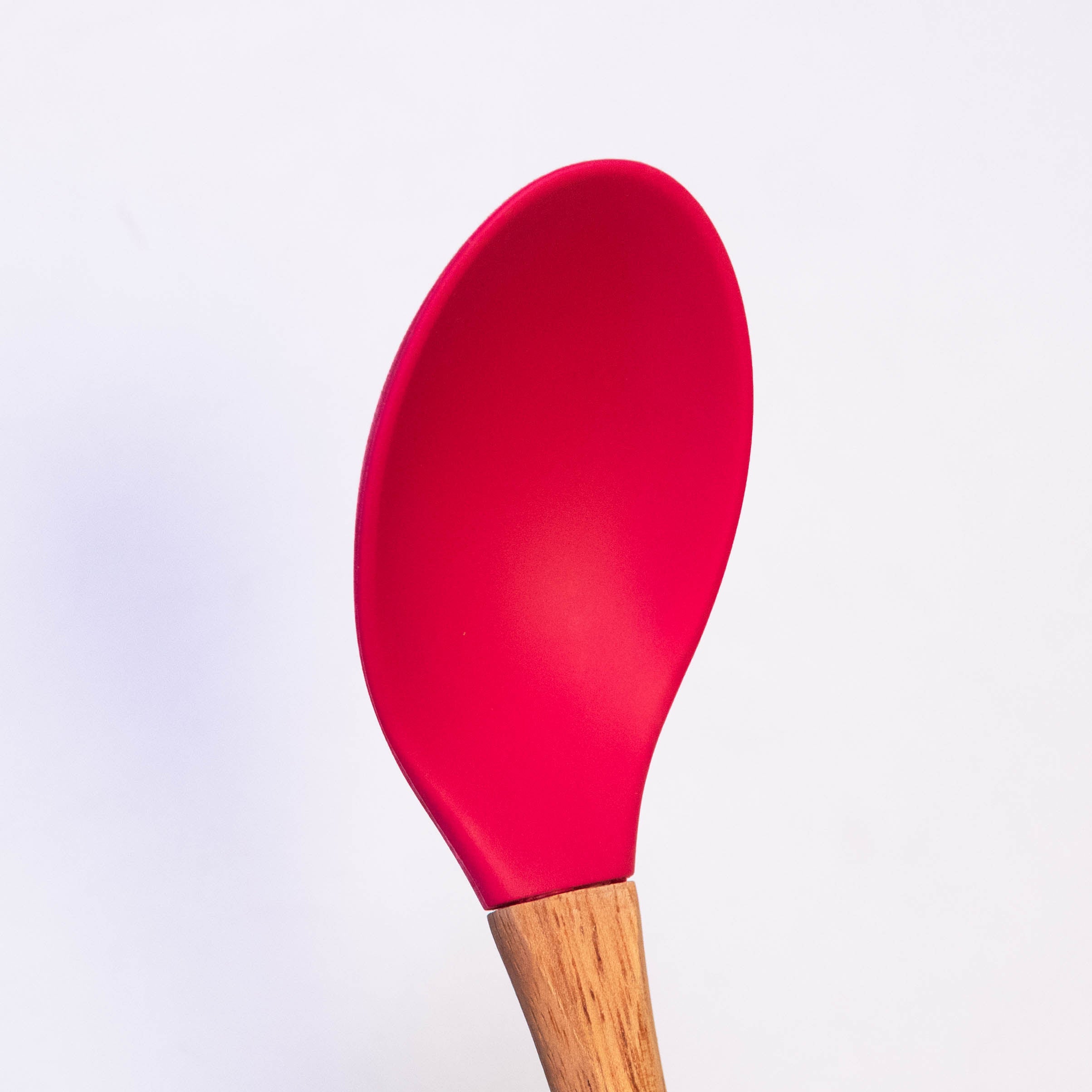 Silicone Wooden Long Handle Nonstick Silicone Cooking Spoon