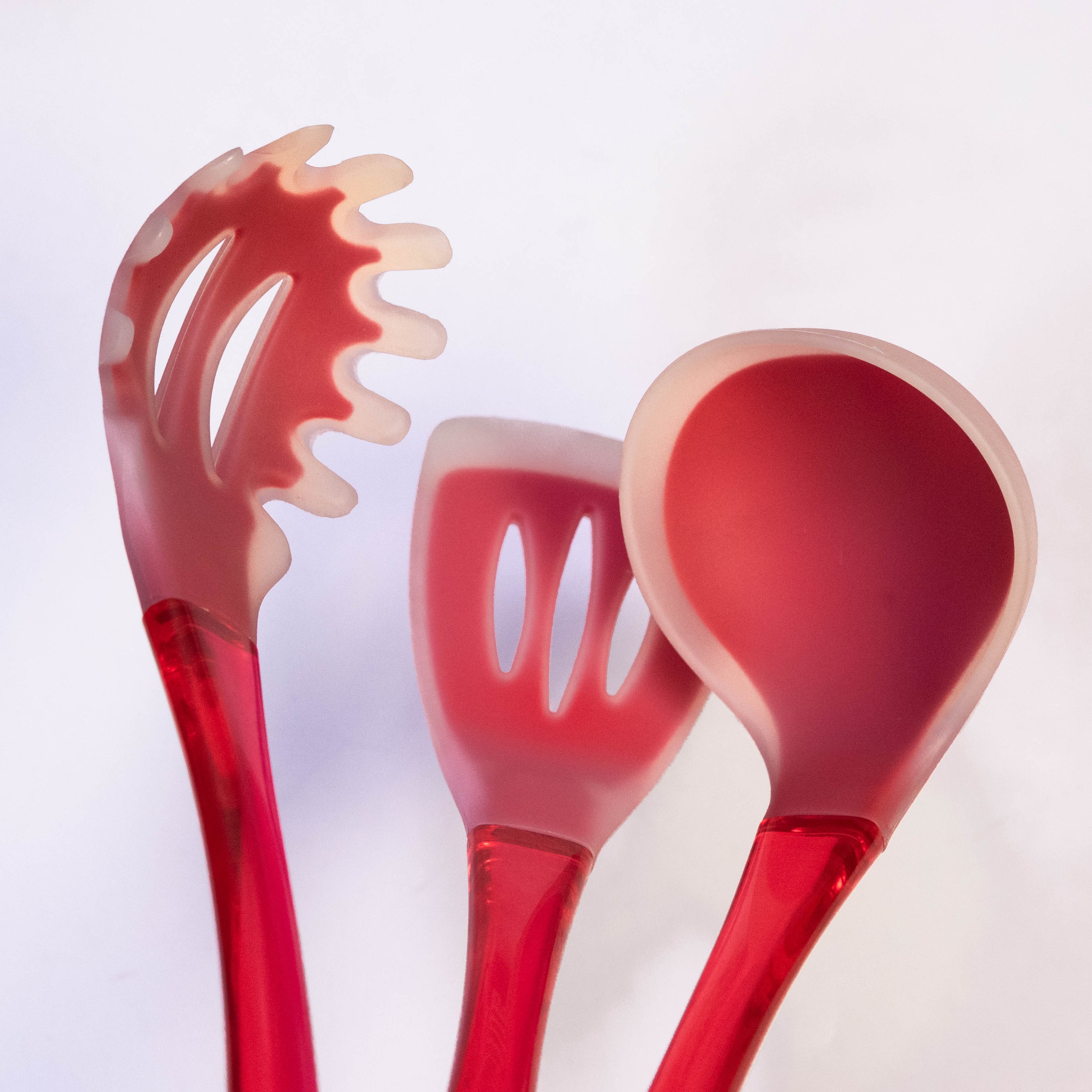 Deluxe Acrylic Handled Silicone Utensils Set - 3-Pack