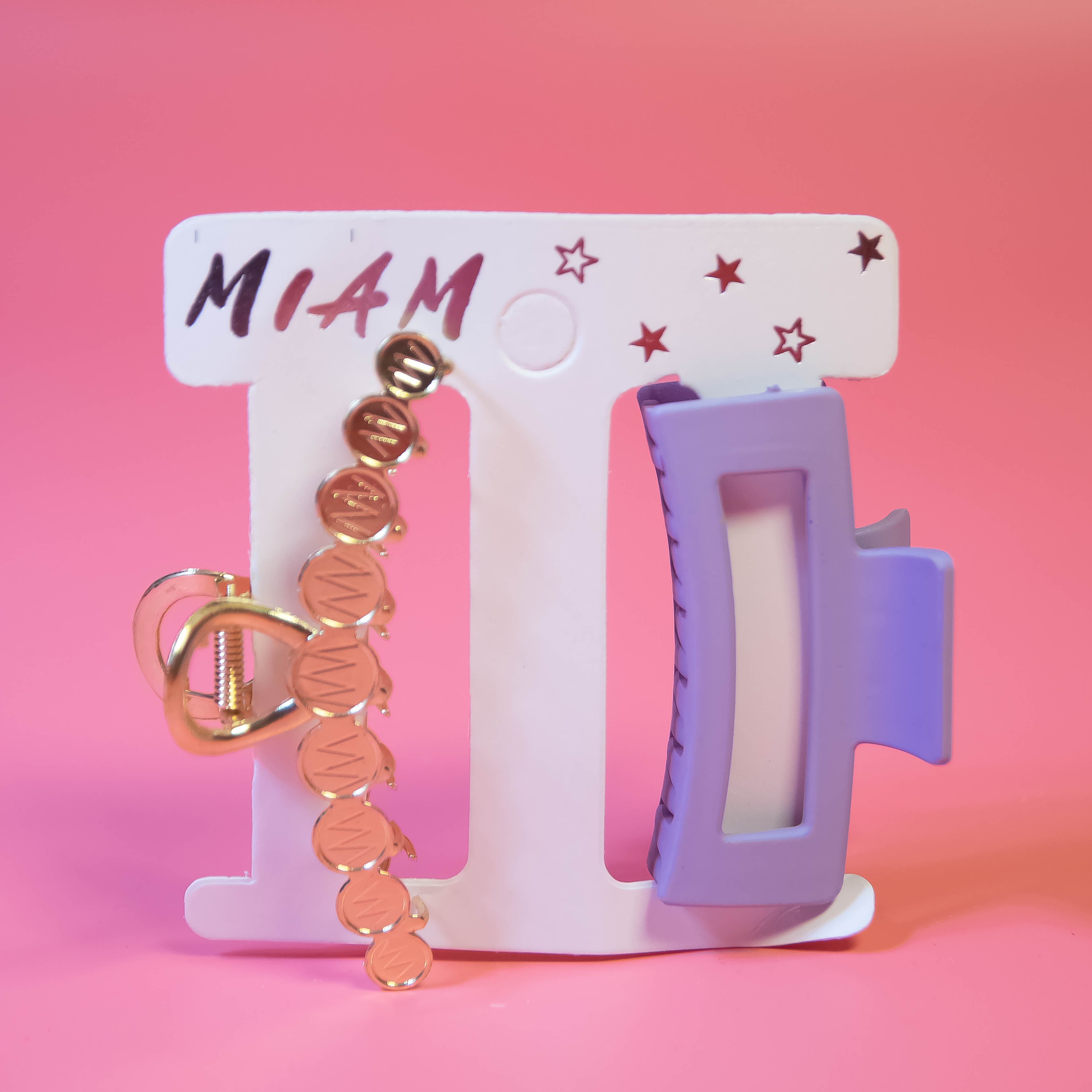 Elevate Your Hair Elegance with Our Lavender Tone and Golden Tone Hair Claw Clips