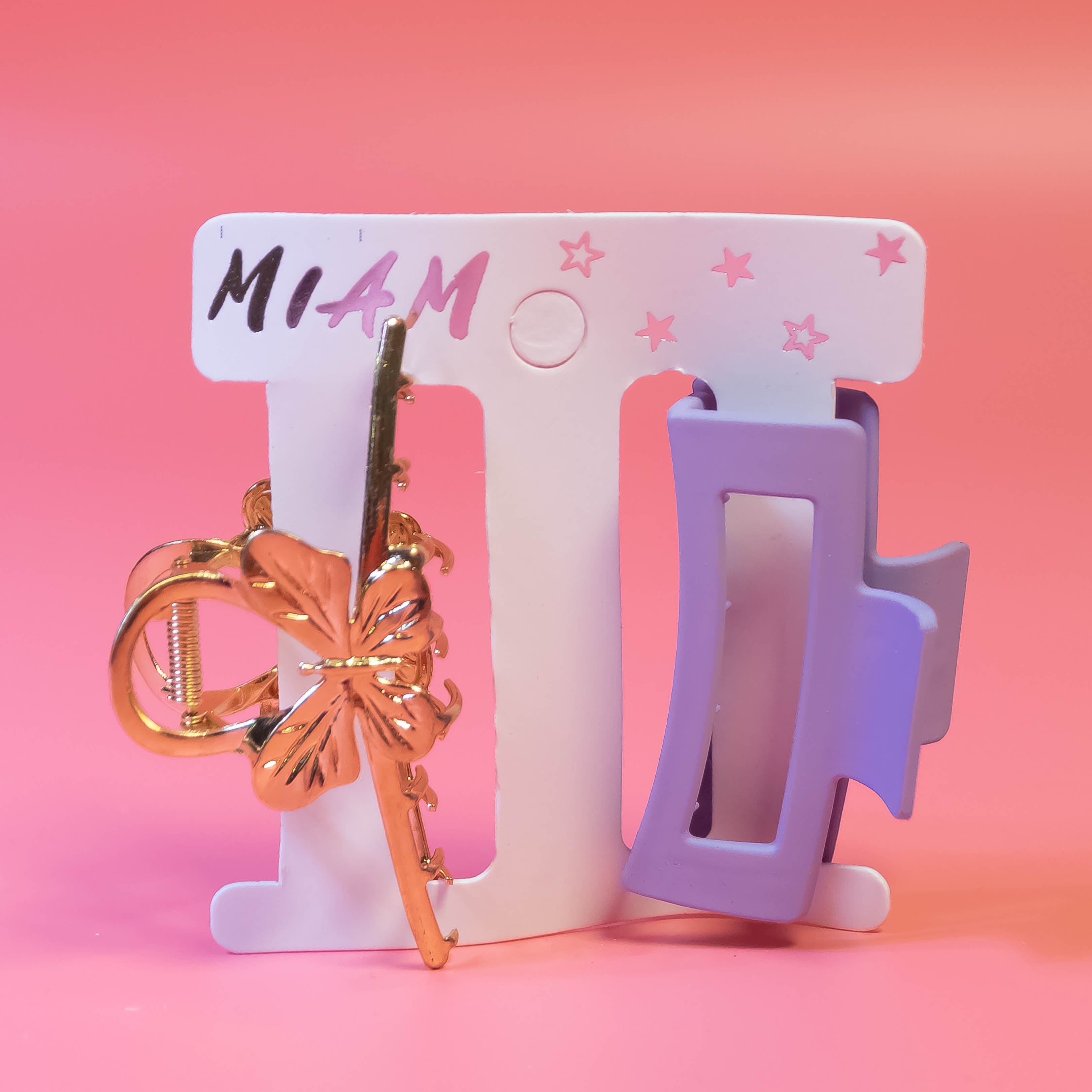 Elevate Your Hair Elegance with Our Lavender Tone and Golden Tone Hair Claw Clips