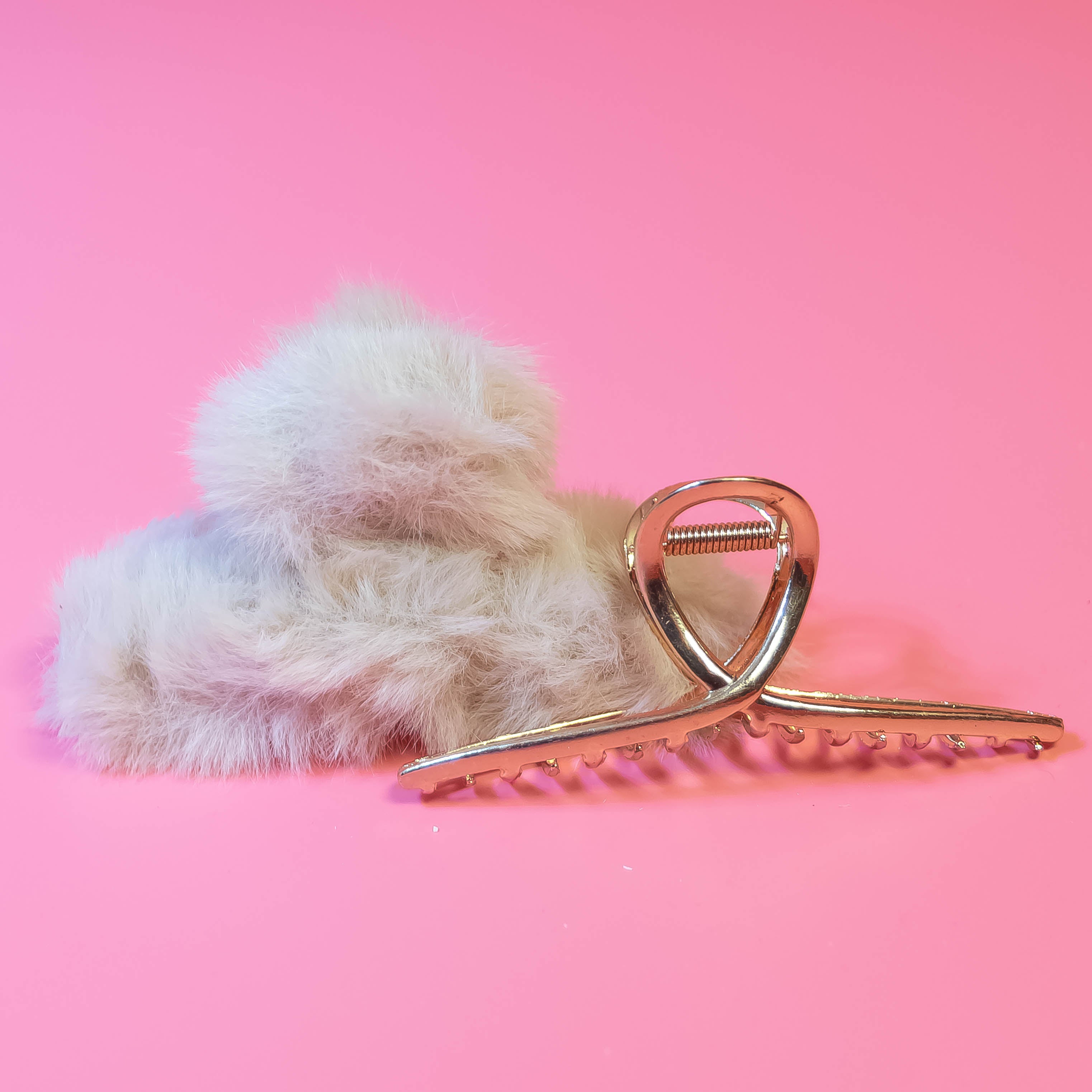 Elevate Your Hair Elegance with Our Fluffy Tone and Golden Tone Hair Claw Clips