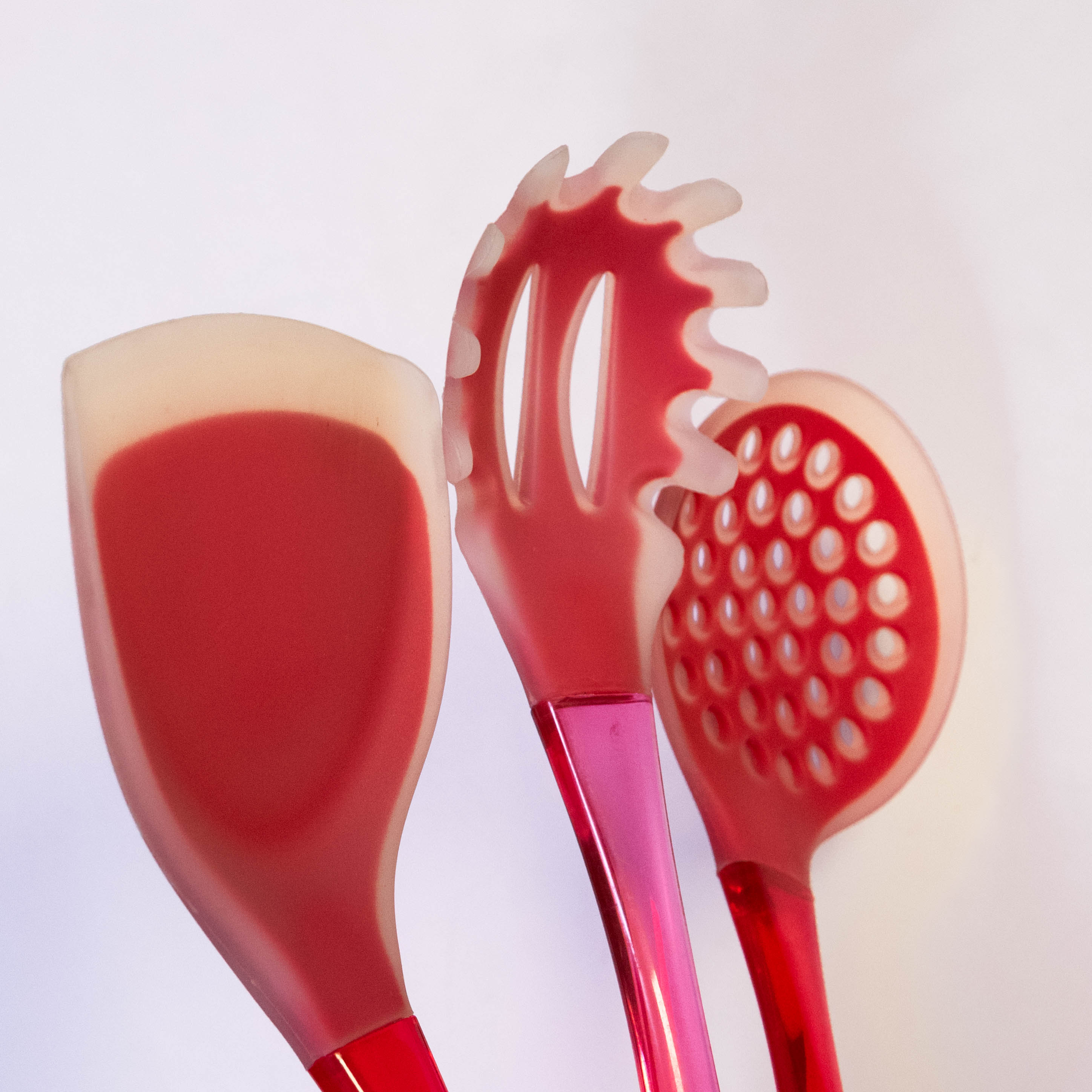 Deluxe Acrylic Handled Silicone Utensils Set - 3-Pack