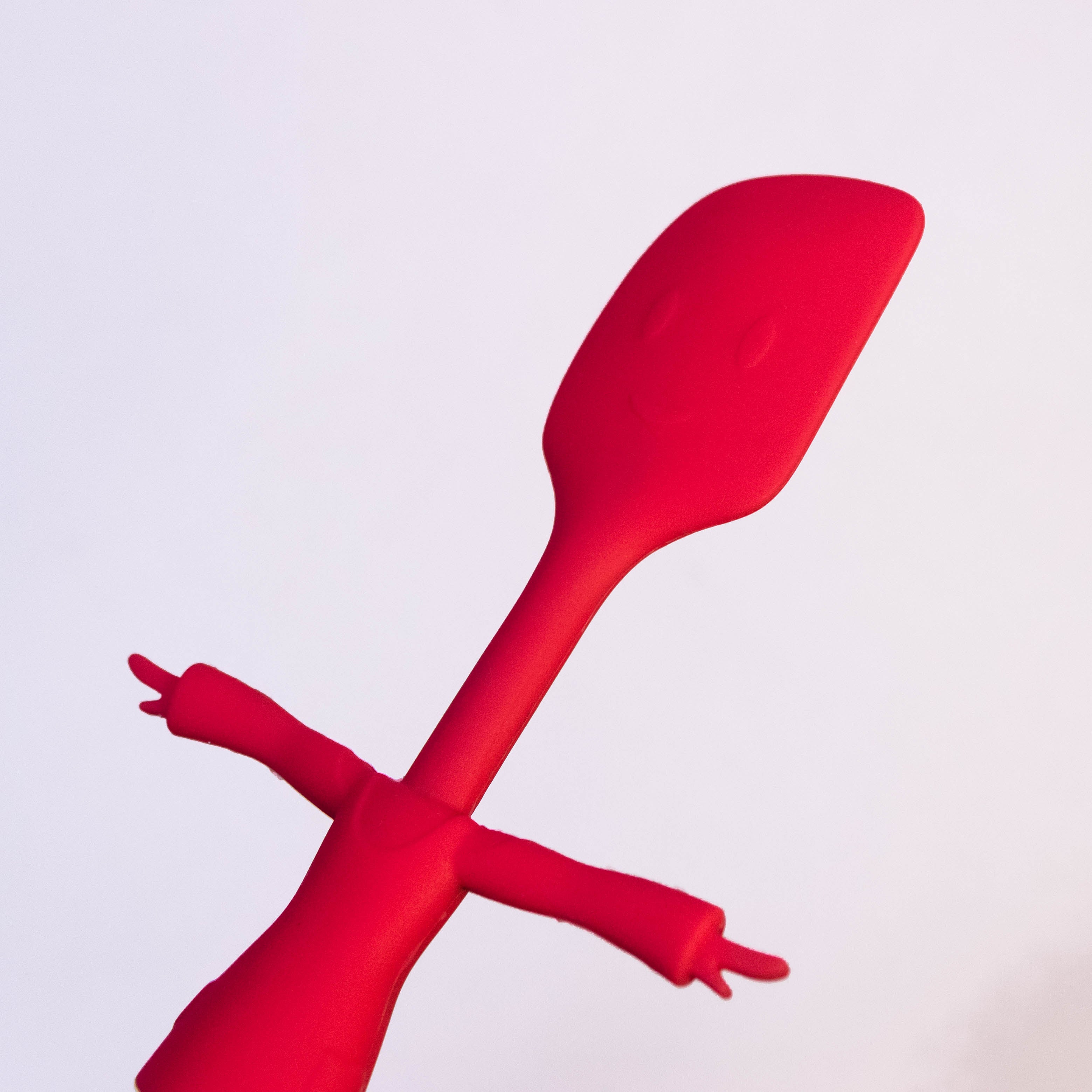 Red Silicone Spatula - Kid-Friendly and Heat-Resistant