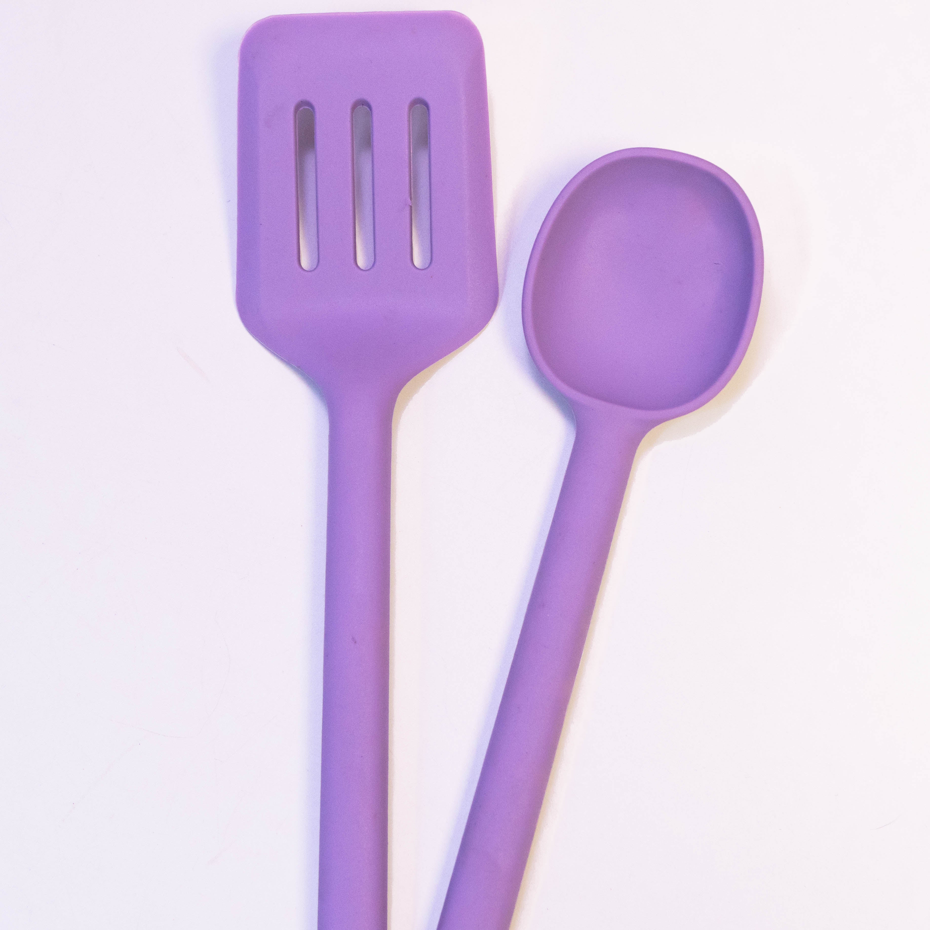 Silicone Turner and Mixing Spoon Set in Elegant Lavender