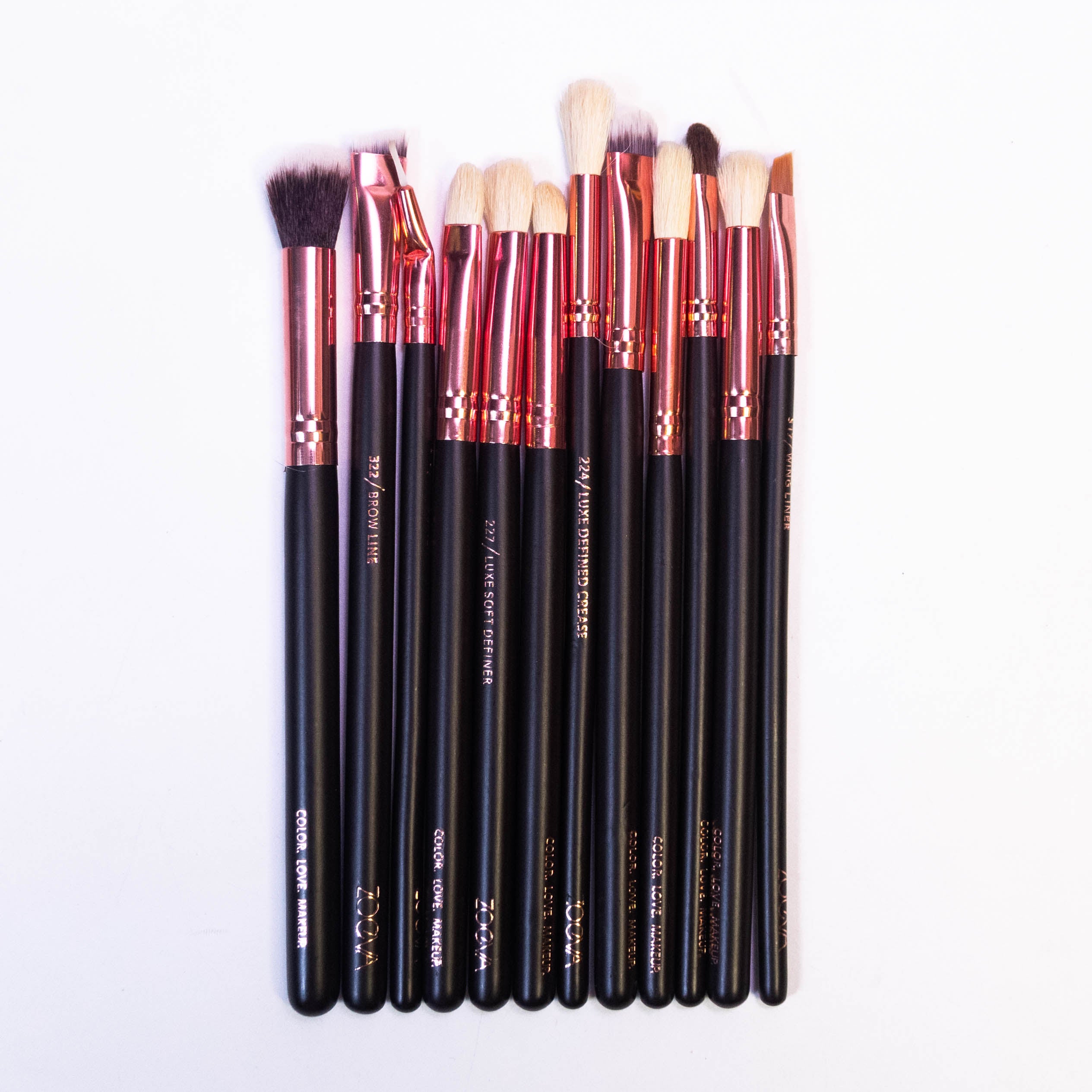 Zoeva 12pcs Eye Makeup Brushes Set Brown